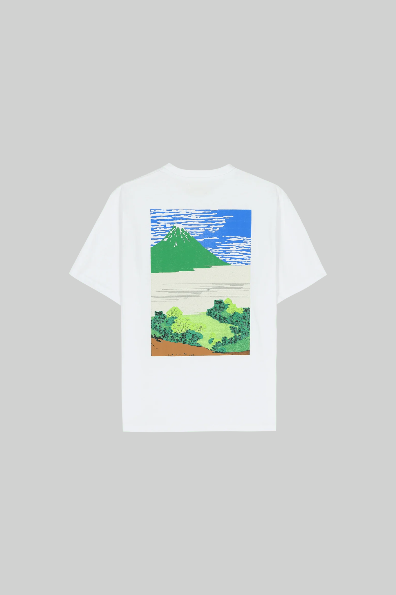 Castart asagao t-shirt in white and graphic in multi. Back flatlay view