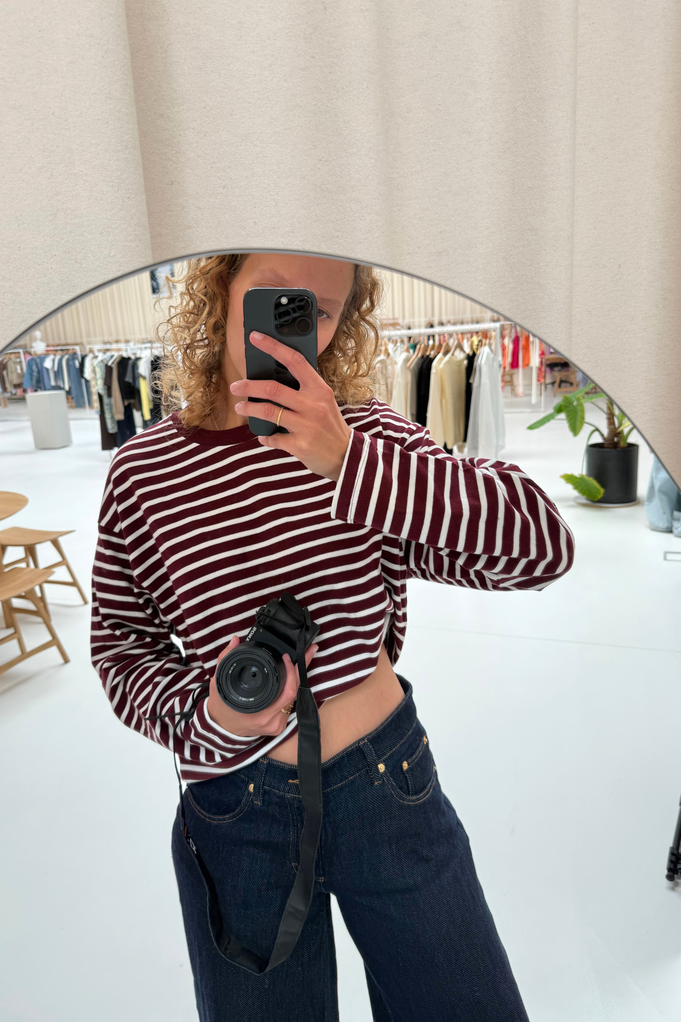 STRIPED LONG SLEEVE TOP - WINETASTING