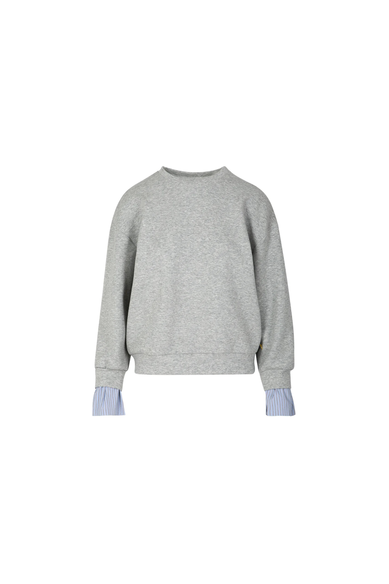 SWEATSHIRT WHIT SLEEVE DETAILS - GREY MELANGE