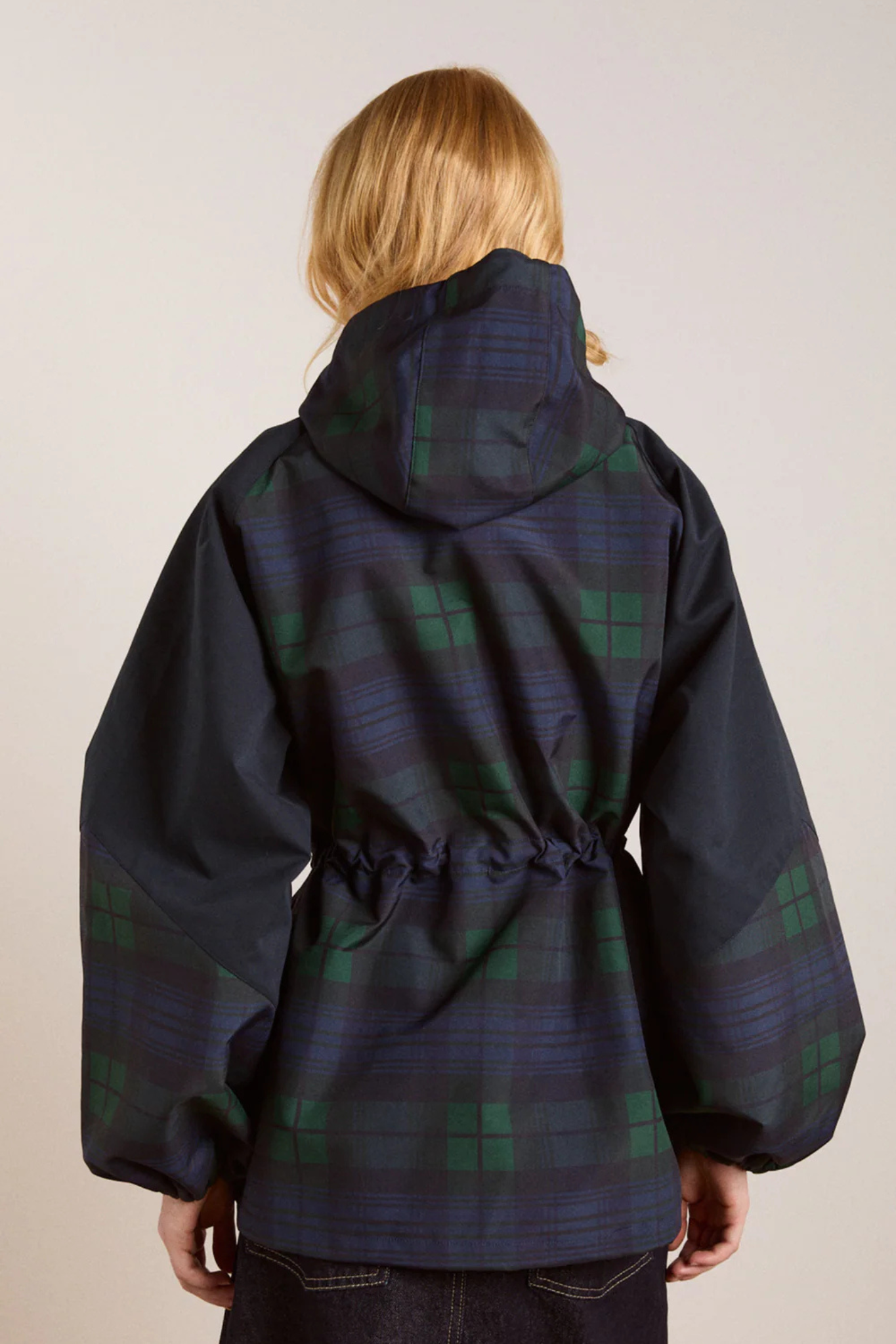 LIU RAINCOAT - NAVY CHECK