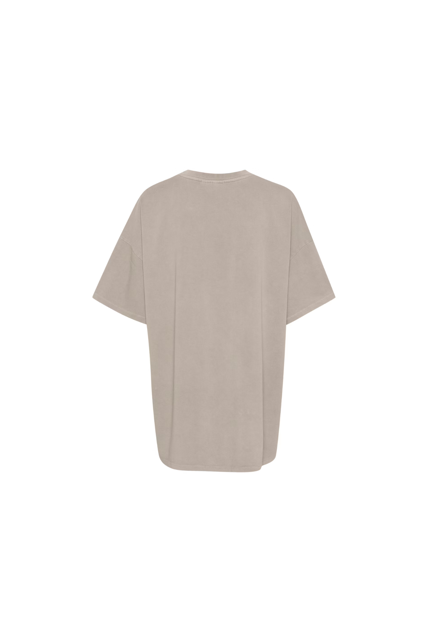 Gestuz jio oversized t-shirt in beige brown. Back flatlay view