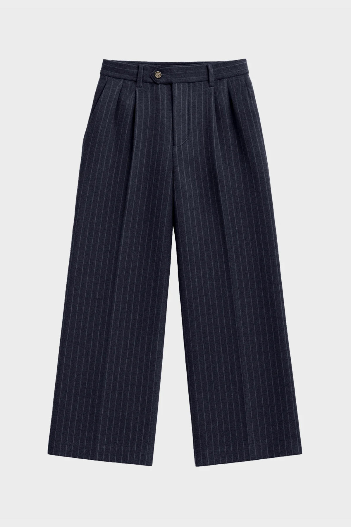 REVIVAL PINSTRIPE PLEATED PANTS - BLUEISH GREY