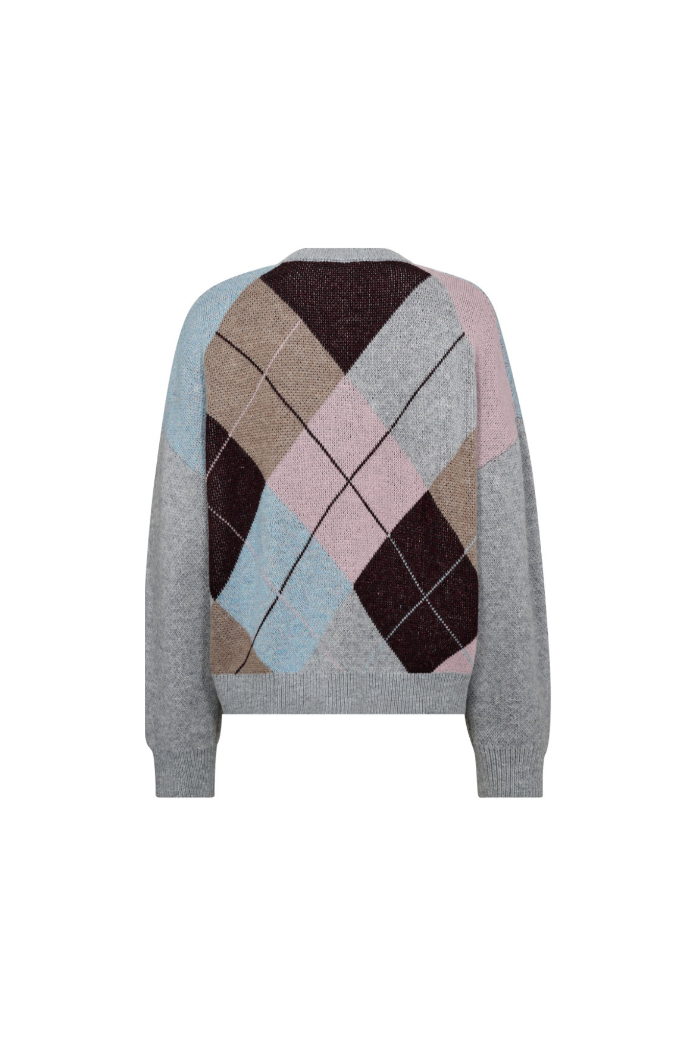 MAJA CHECK V-KNIT - MIDE GREY