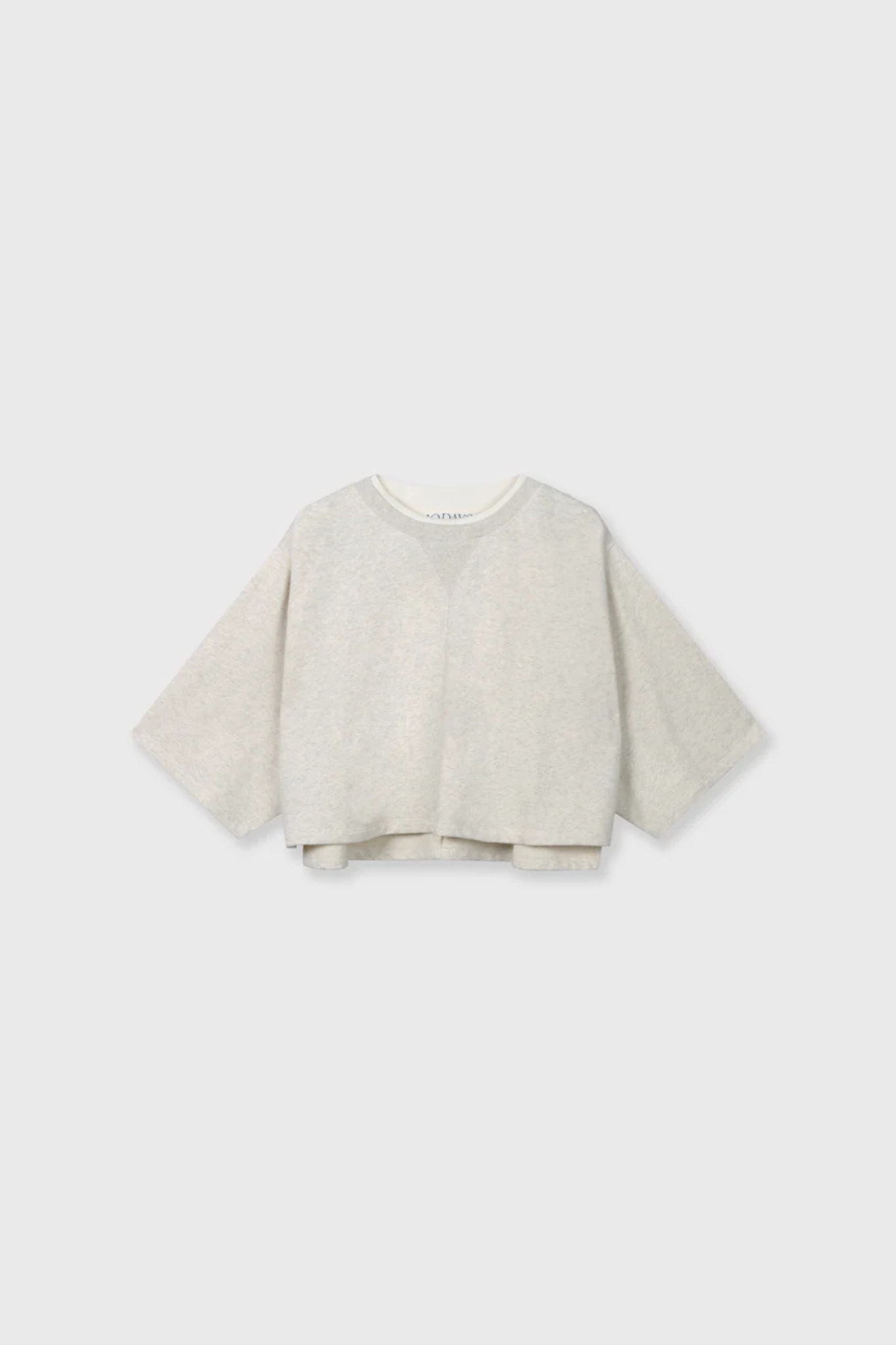 SHOULDER GATHERING T-SHIRT - SOFT WHITE MEL