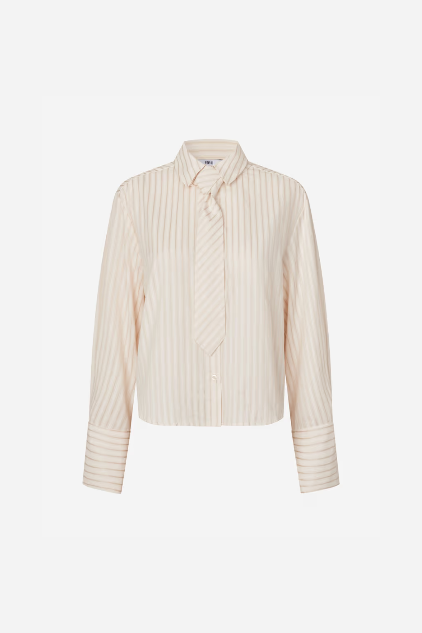 WEB LS SHORT SHIRT TIE - NATURAL STRIPE