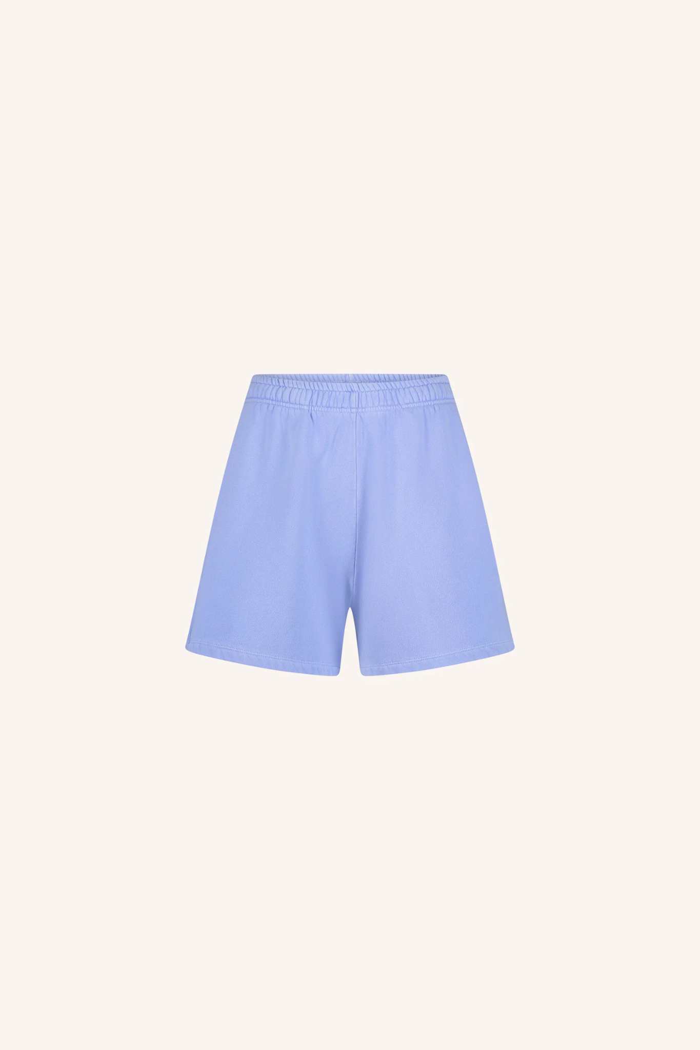 By-Bar kid natural sweat shorts in violet blue. Front flatlay view