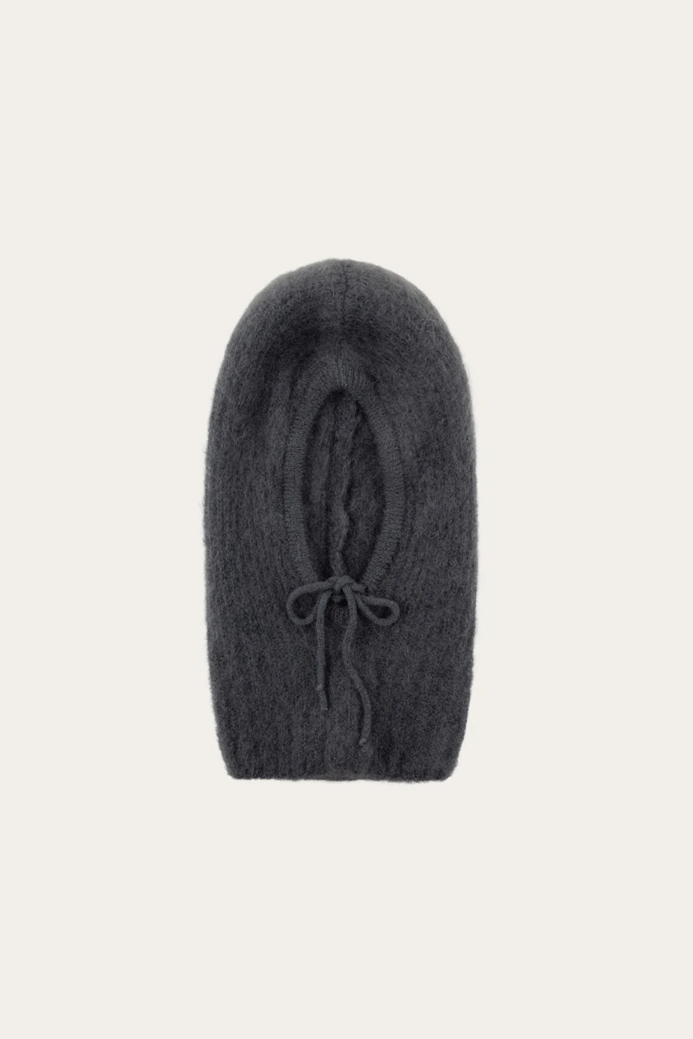 MERLE KNIT BALACLAVA BEANIE - MEDIUM GREY MELANGE