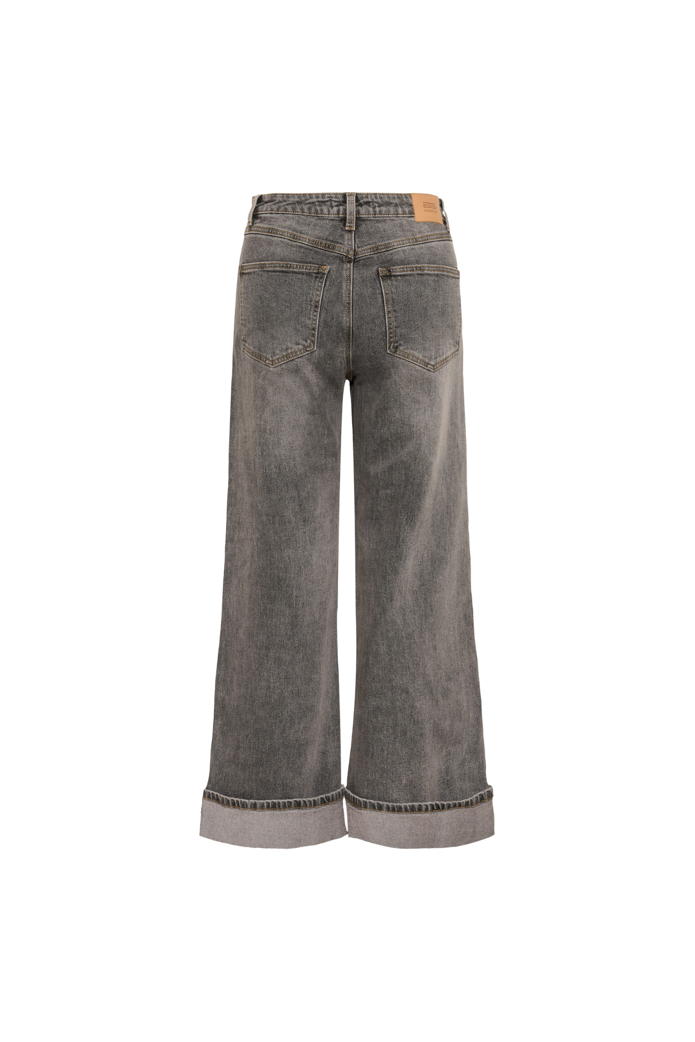 SARA HW WIDE JEANS - WASHED LIGHT GREY