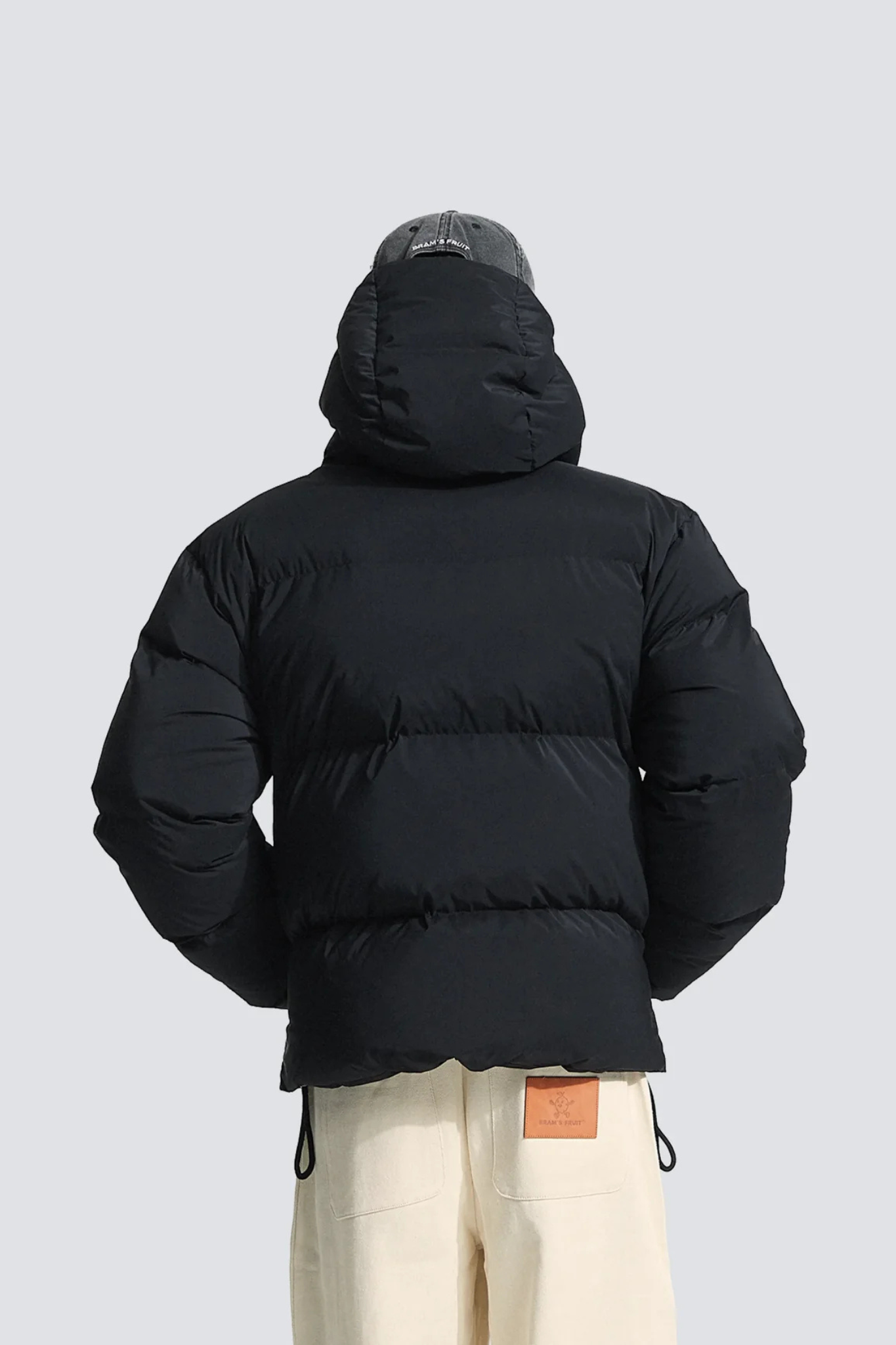 HOODED PUFFER JACKET - BLACK