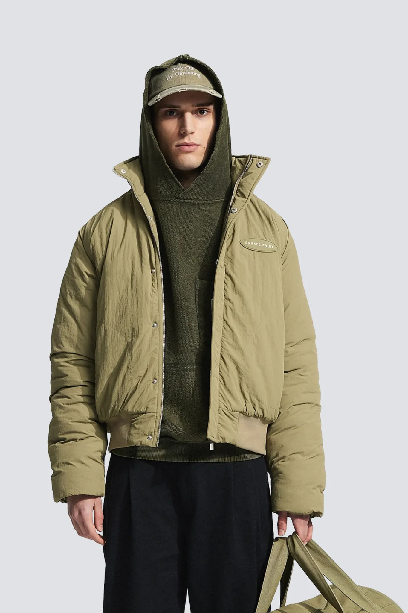 EMBLEM PATCH PADDED JACKET - GREEN