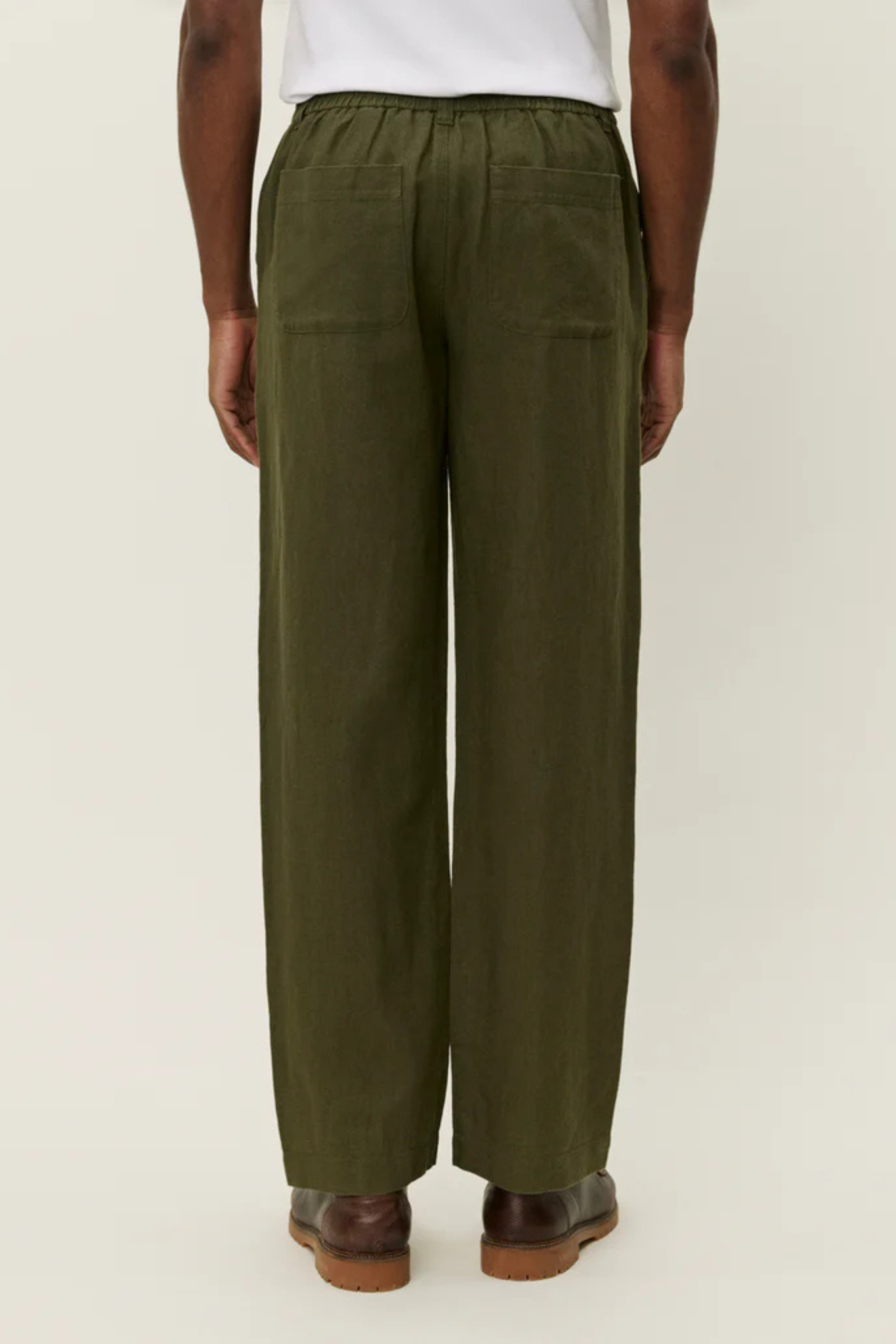 PINO LINEN PANTS - OLIVE NIGHT