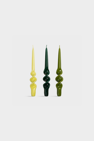 CANDLE ALPHA GREENS SET OF 3