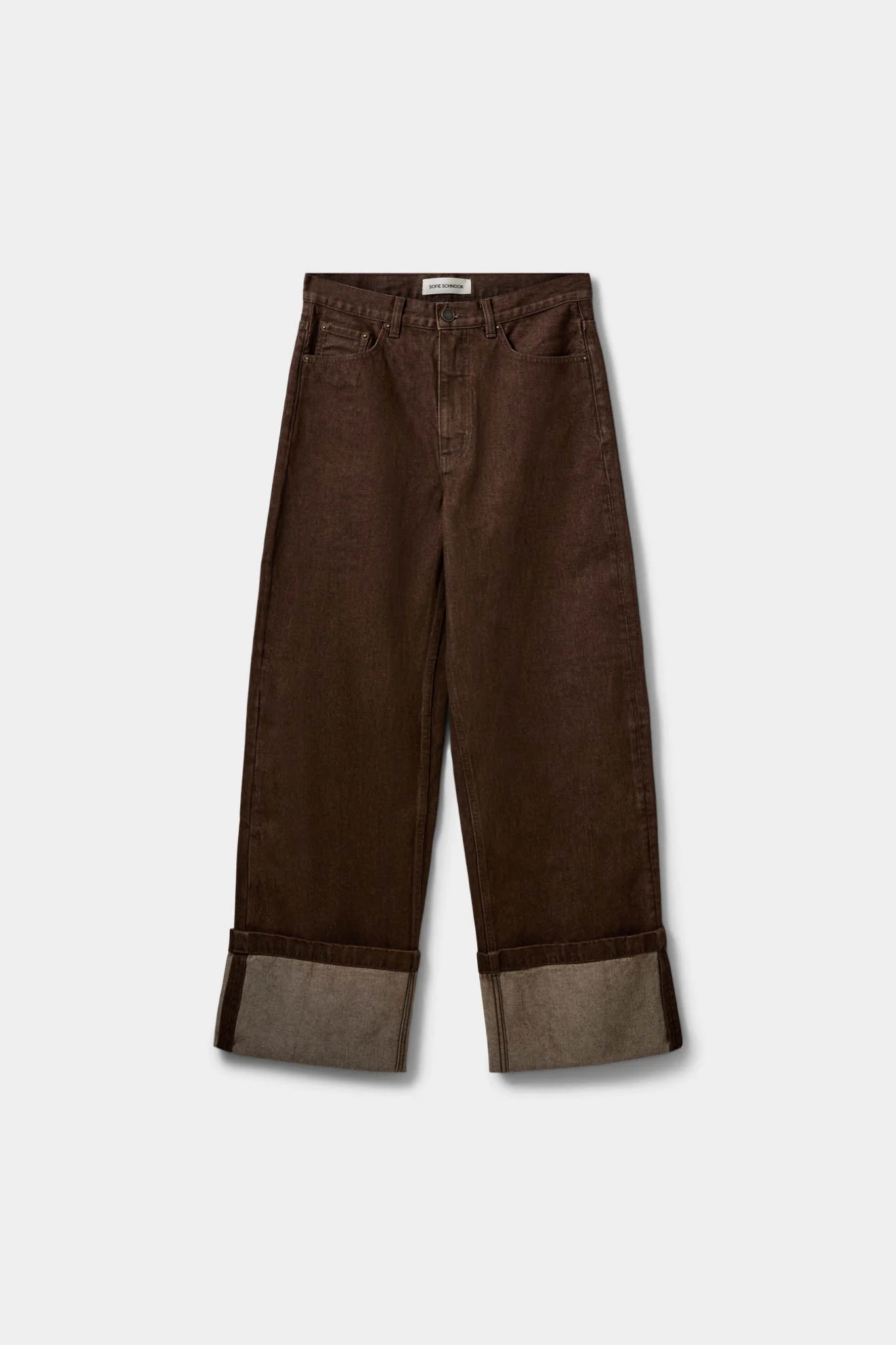 MISHA FOLD UP JEANS - DARK BROWN