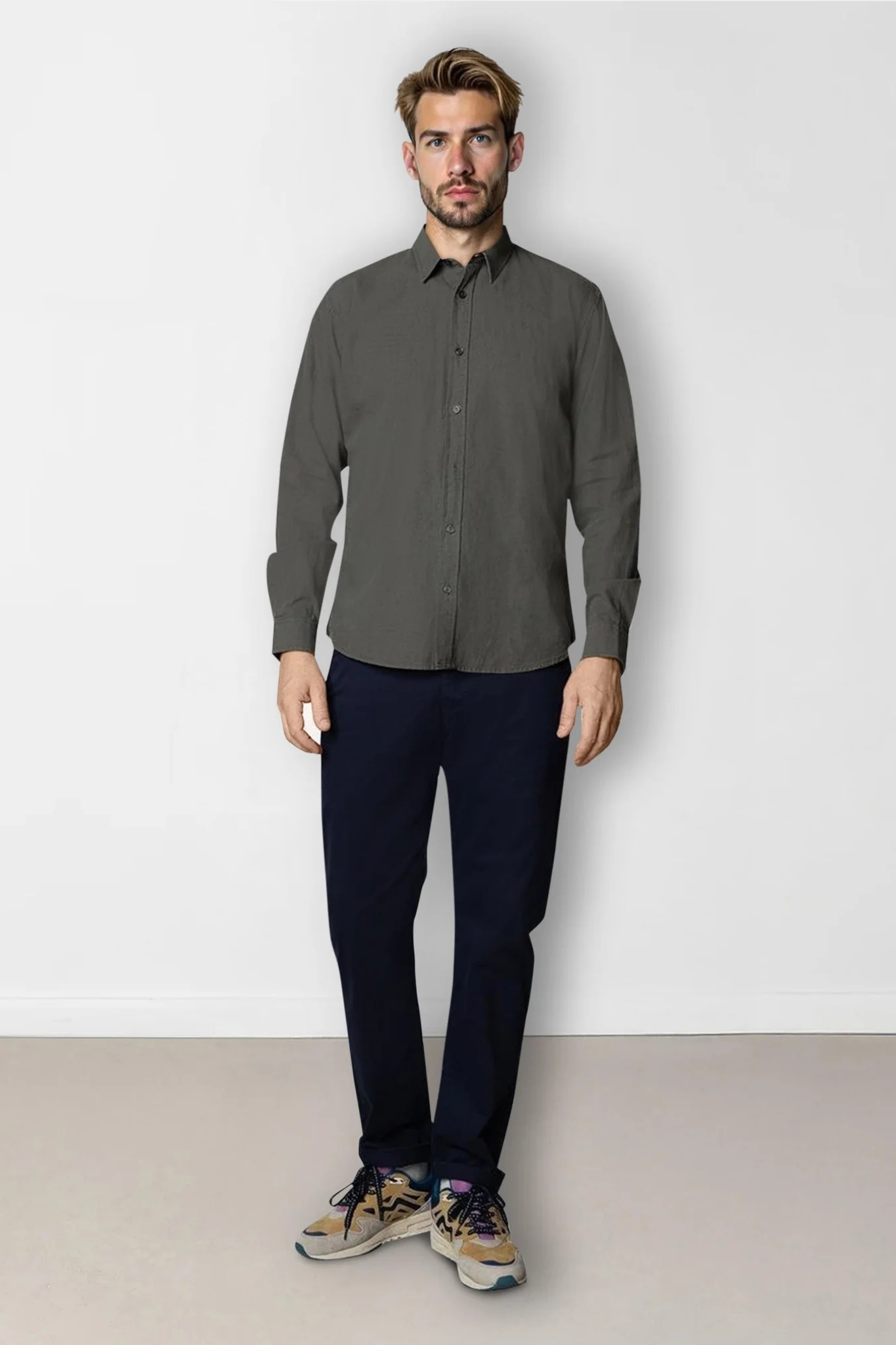 LUCA SHIRT L/S - ARMY