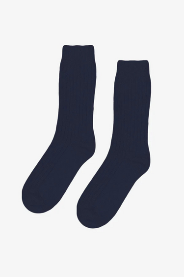 MERINO WOOL BLEND SOCK - NAVY BLUE