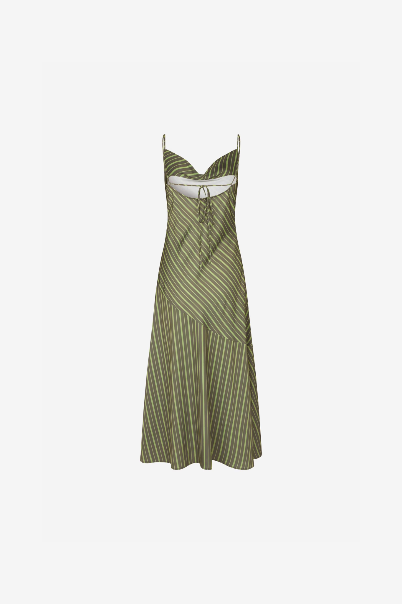 FRIDS SL DRESS - GREEN OLIVE STRIPE