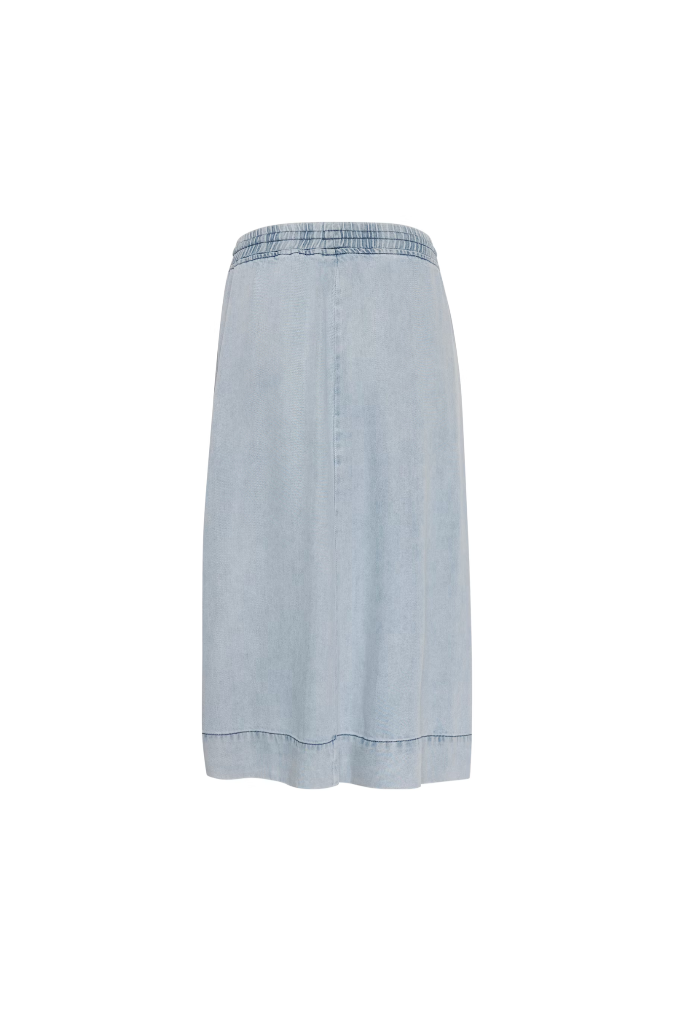 Gestuz felina long skirt in light blue washed. Back flatlay view