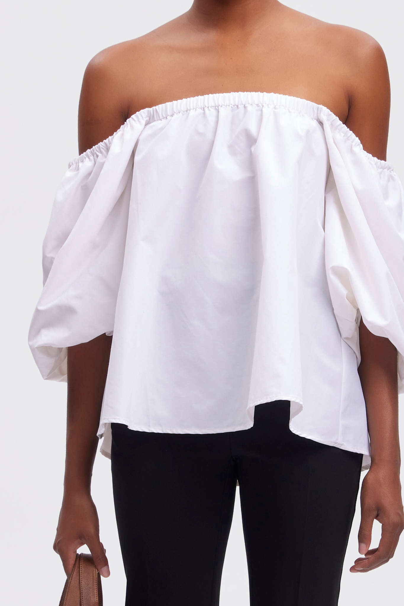 PAMPA OFF SHOULDER BLOUSE - BRIGHT WHITE