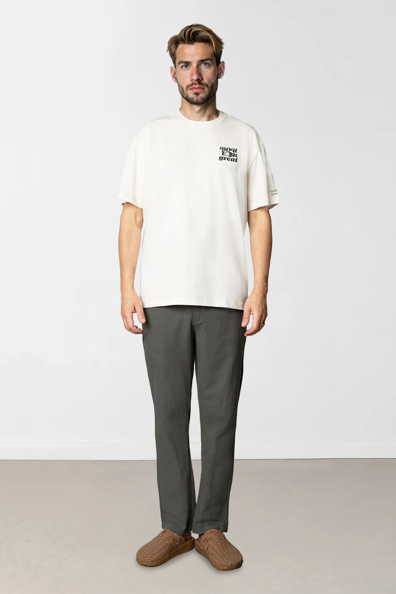ROBERT ORGANIC T-SHIRT SS - ECRU