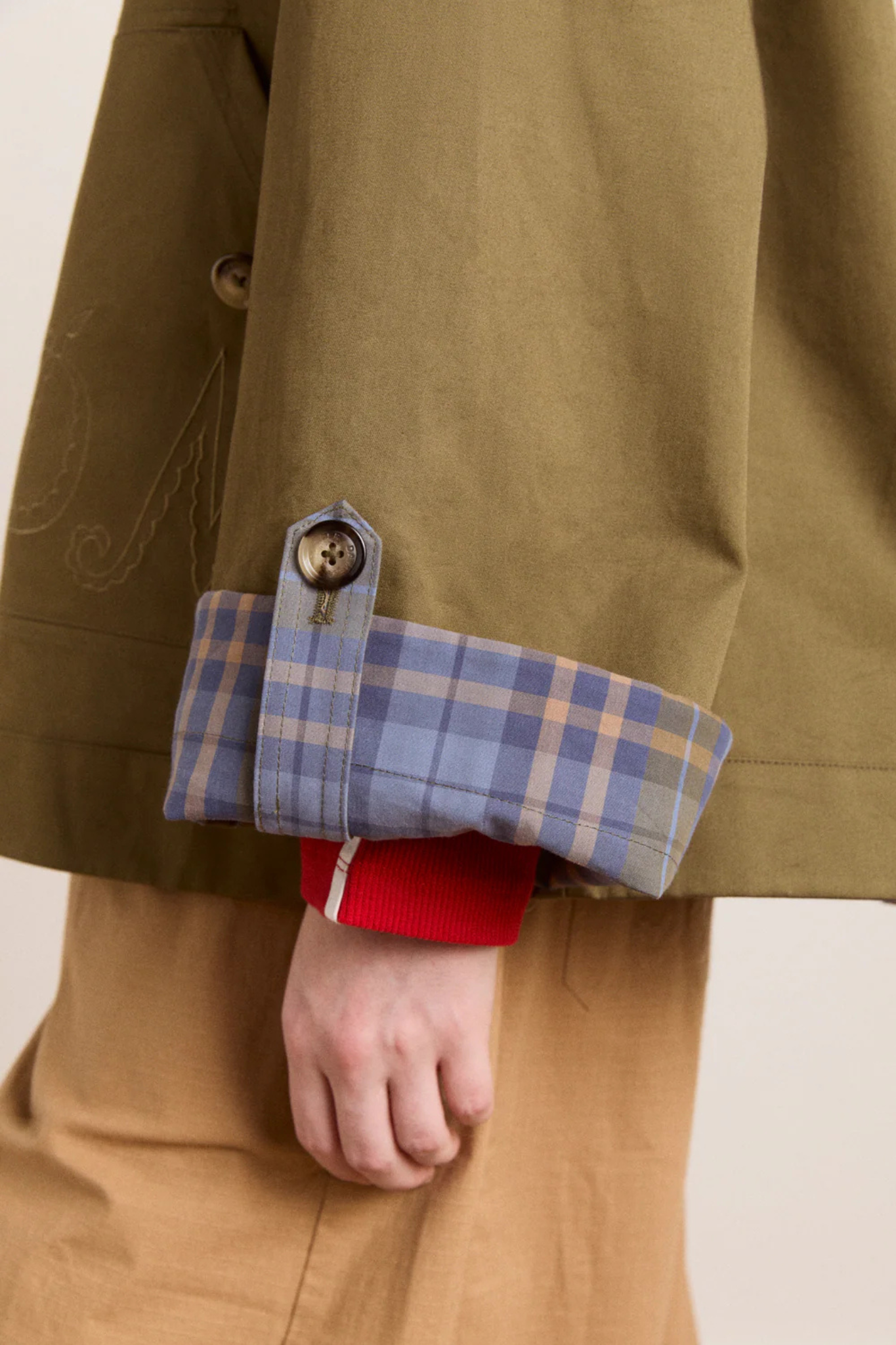 JERRY CROP TRENCH COAT - OLIVE