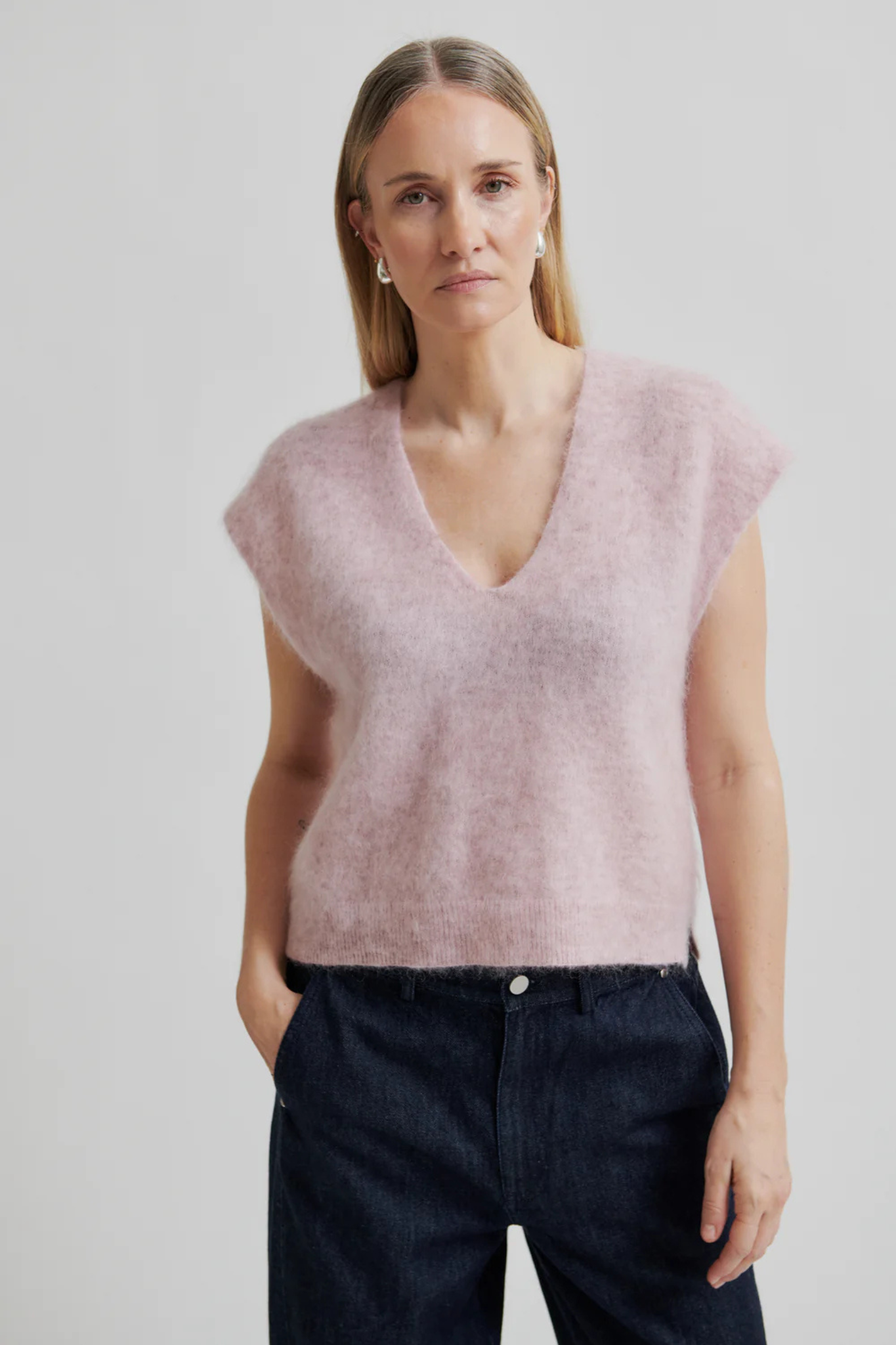 CAMRYN KNIT VEST - SEPIA ROSE