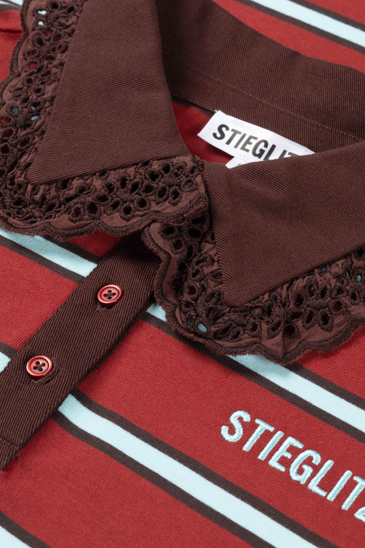 CIRA POLO LONGSLEEVE LACE CUFF - MERLOT