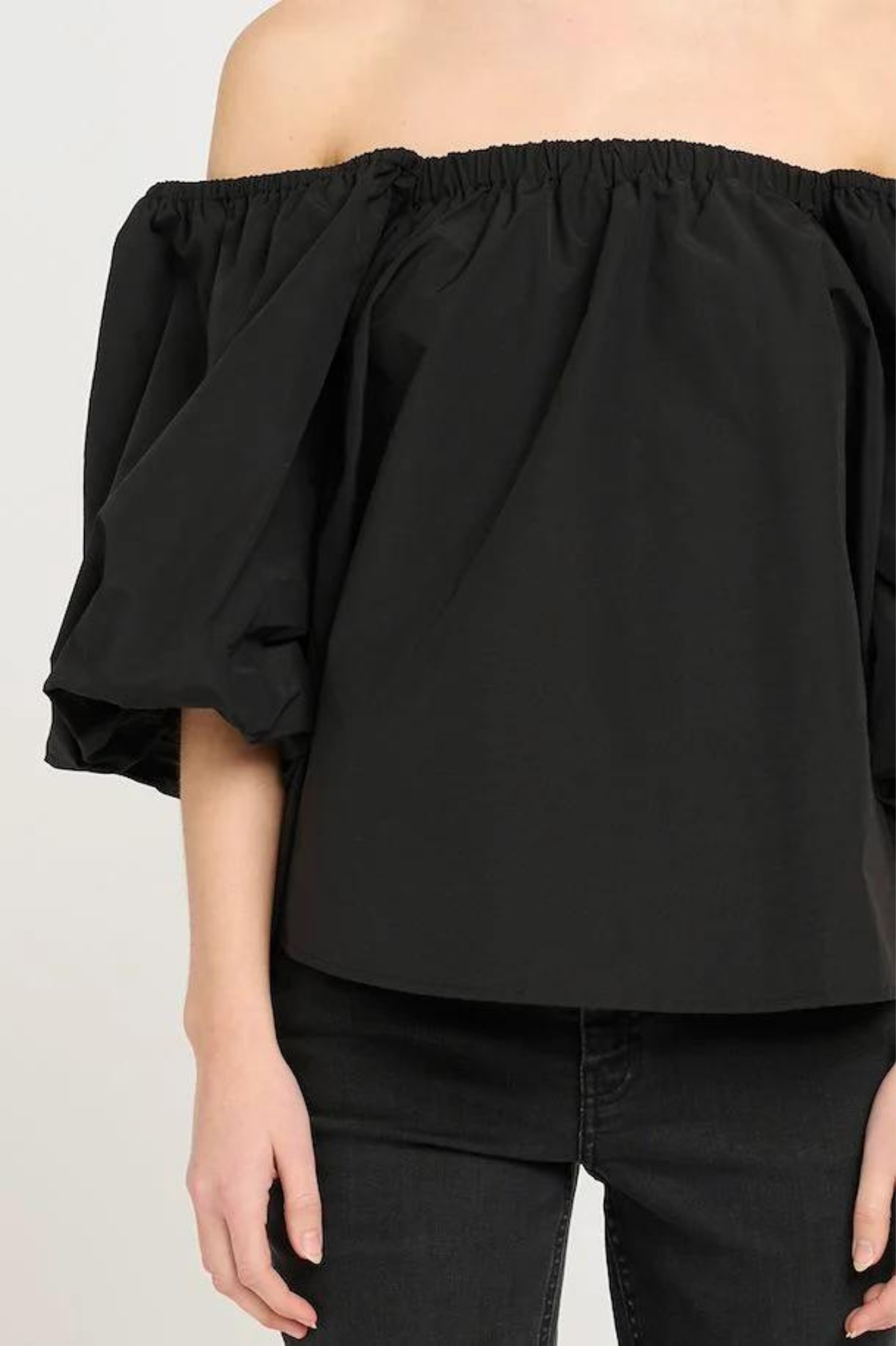 PAMPA OFF SHOULDER BLOUSE - BLACK