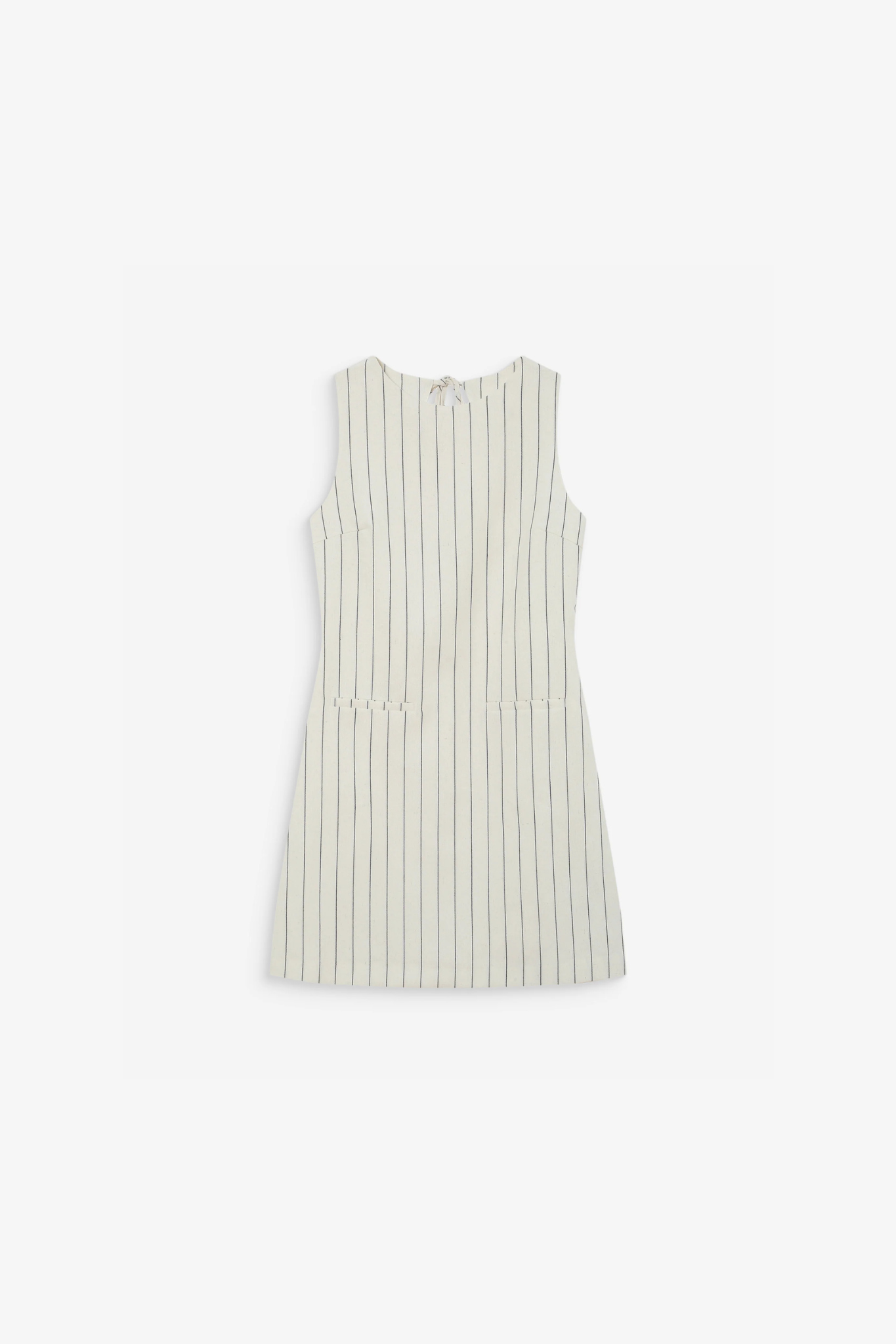 VEA STRIPED SHORT DRESS - WHITE