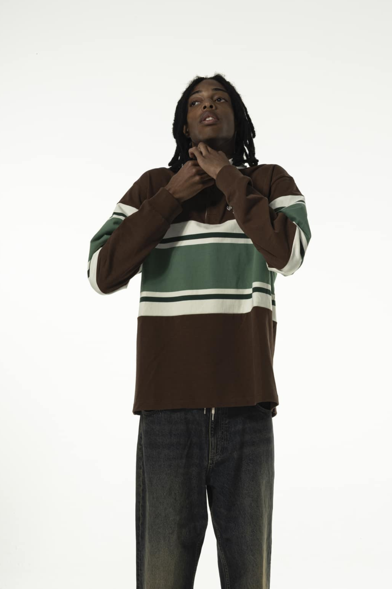 TRUFFLE HEAVY WEIGHT POLO - CHOCO/ECRU/GREEN