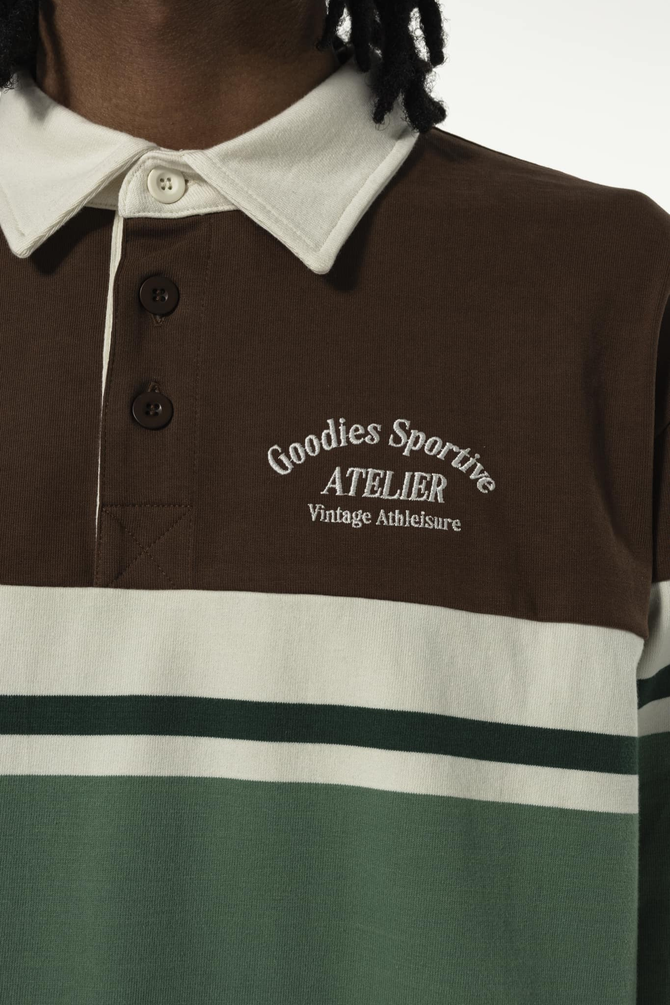 TRUFFLE HEAVY WEIGHT POLO - CHOCO/ECRU/GREEN