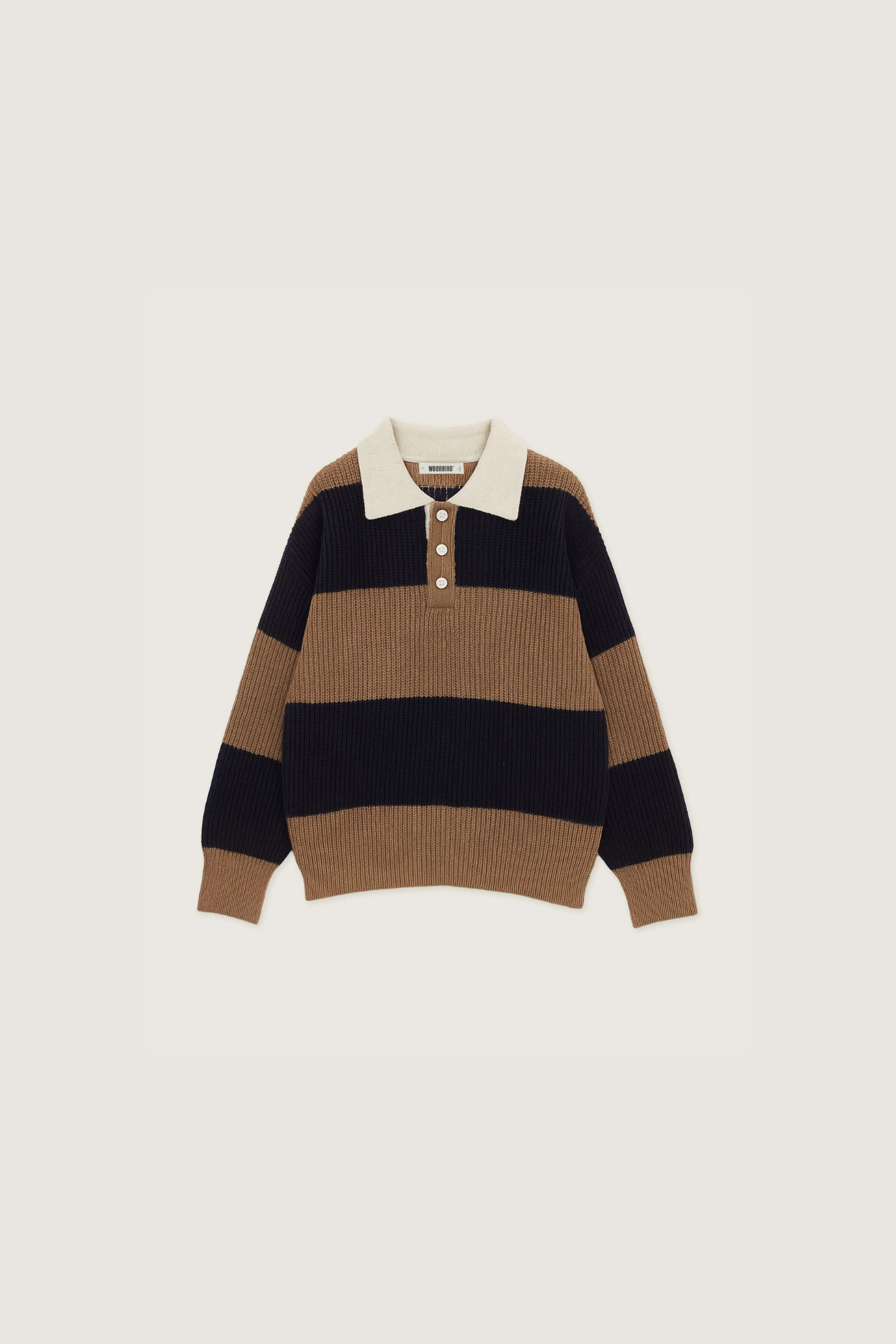 LOTU STRIPED POLO SWEATER - NAVY STRIPED