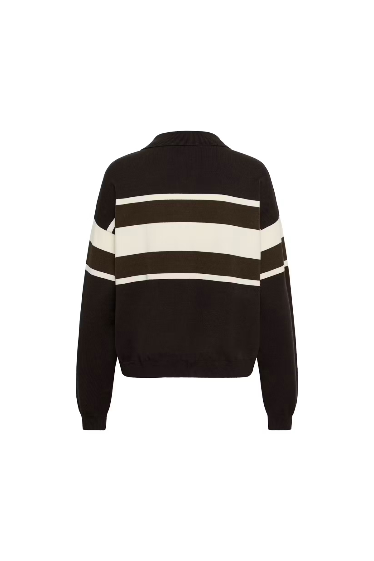 ALEXU POLO PULLOVER - GANACHE/SLATE BLACK/EGRET