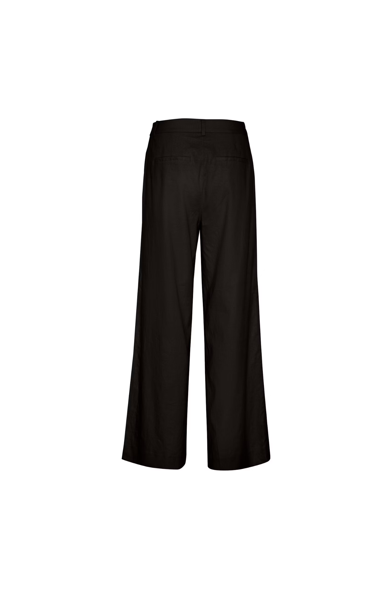 Gestuz elarah linen pants in black. Back flatalay view