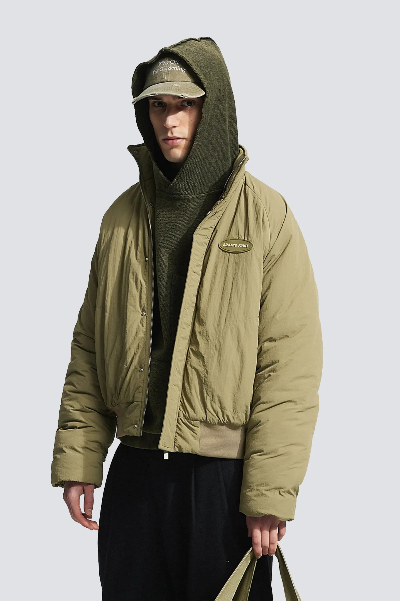EMBLEM PATCH PADDED JACKET - GREEN