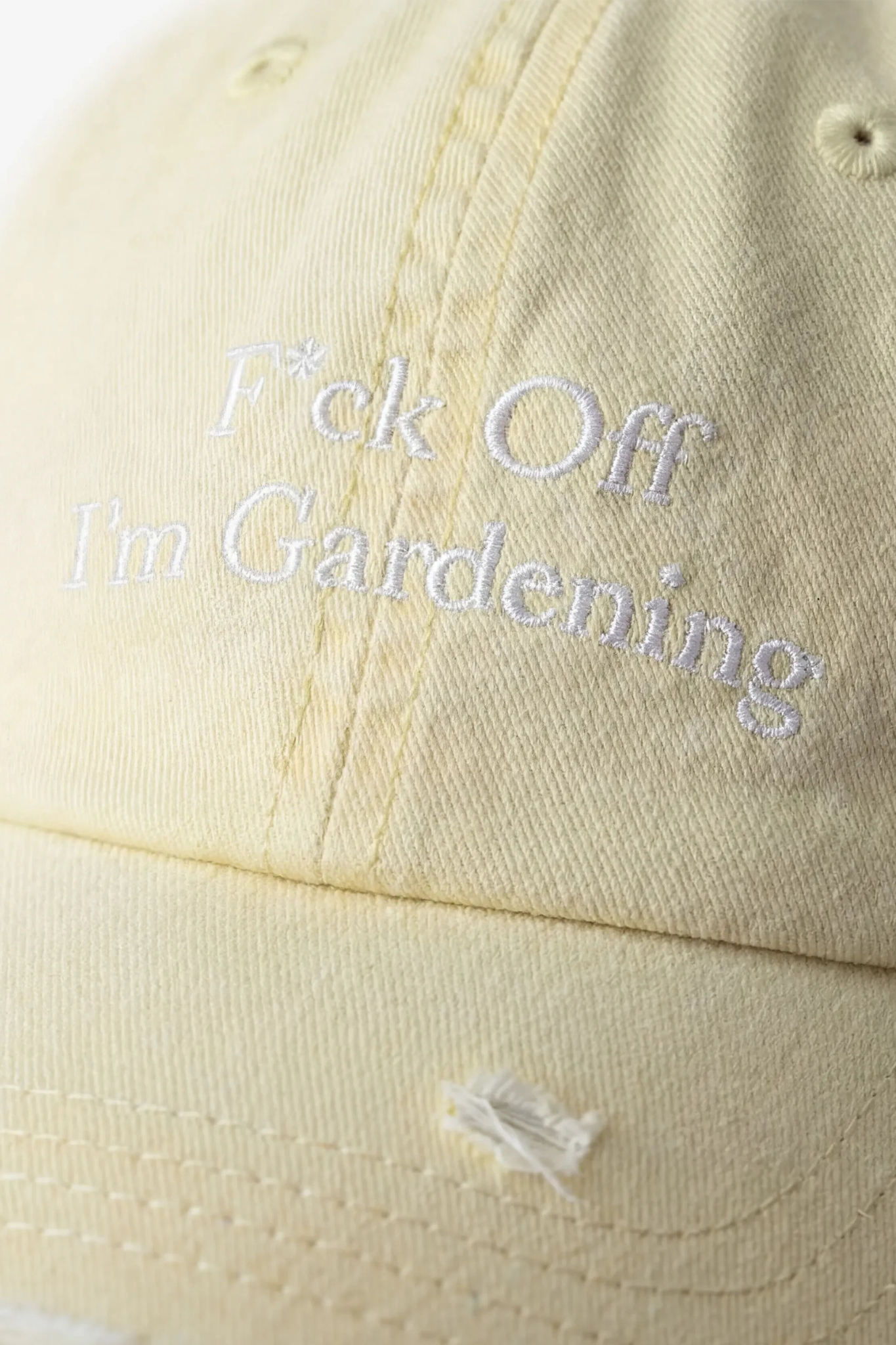 DISTRESSED F*CK OFF I'M GARDENING CAP - BANANA YELLOW
