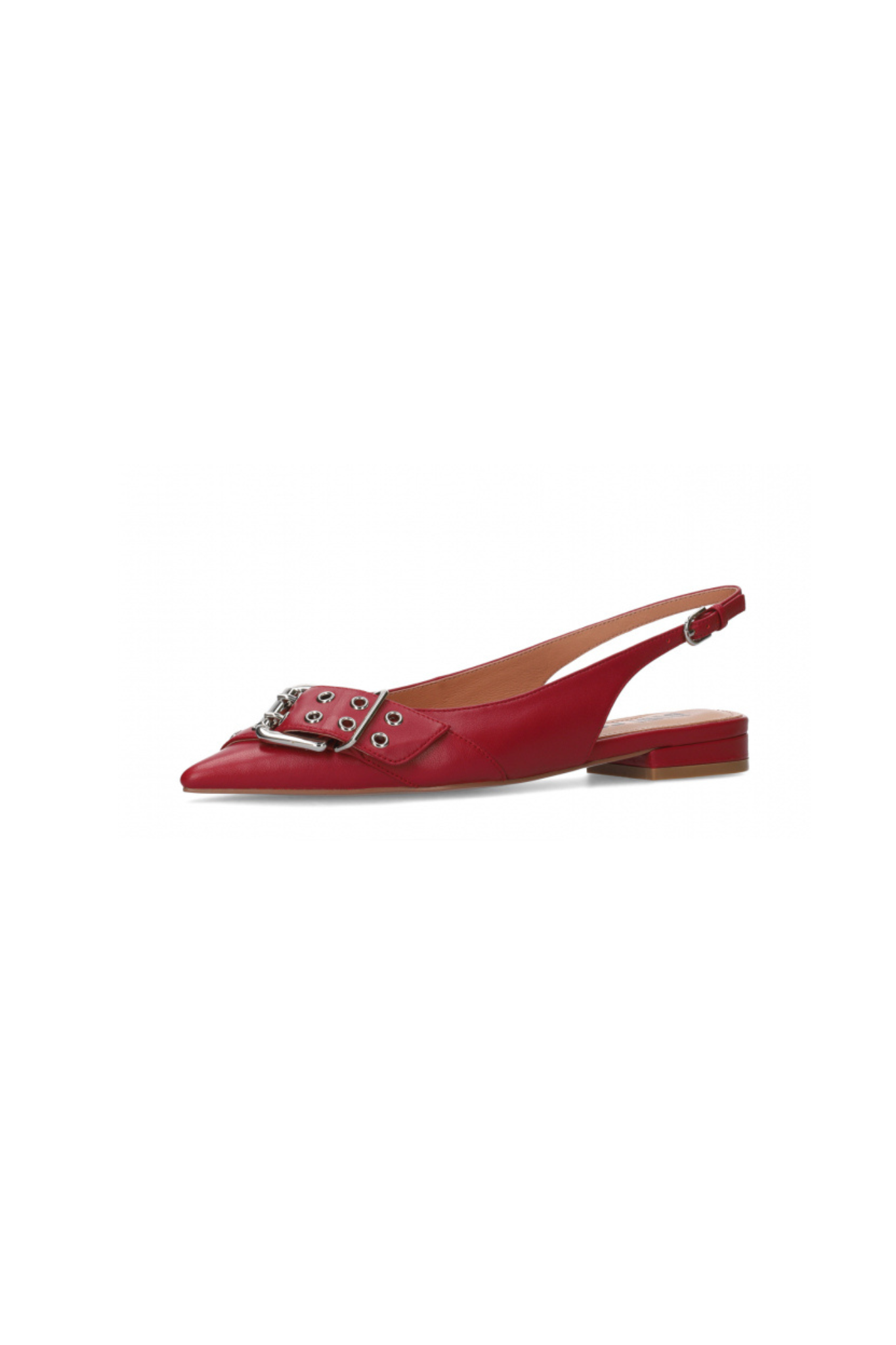 Bibi Lou samira flat shoes in red. Side view