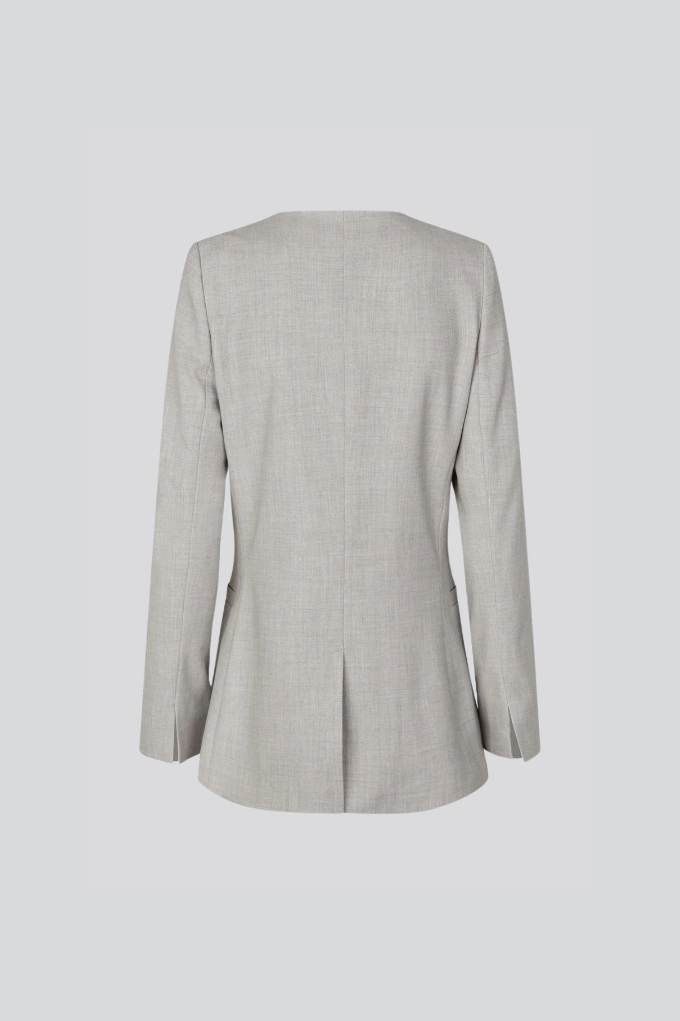 Modstrom heart fitted blazer in light grey melange. Back flatlay view