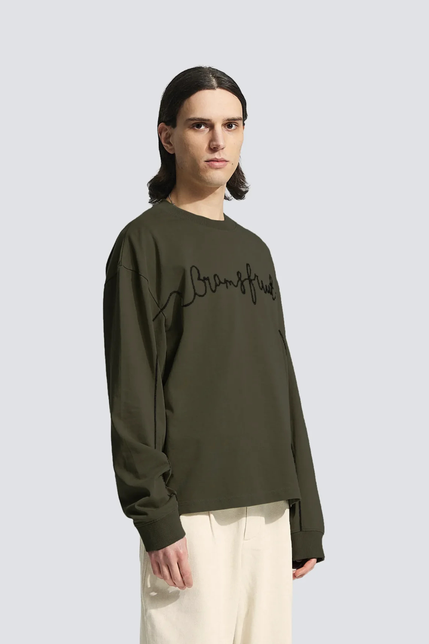 GARDEN HOSE CHAIN STICH LONGSLEEVE SWEATSHIRTS - SOLID CHARCOAL
