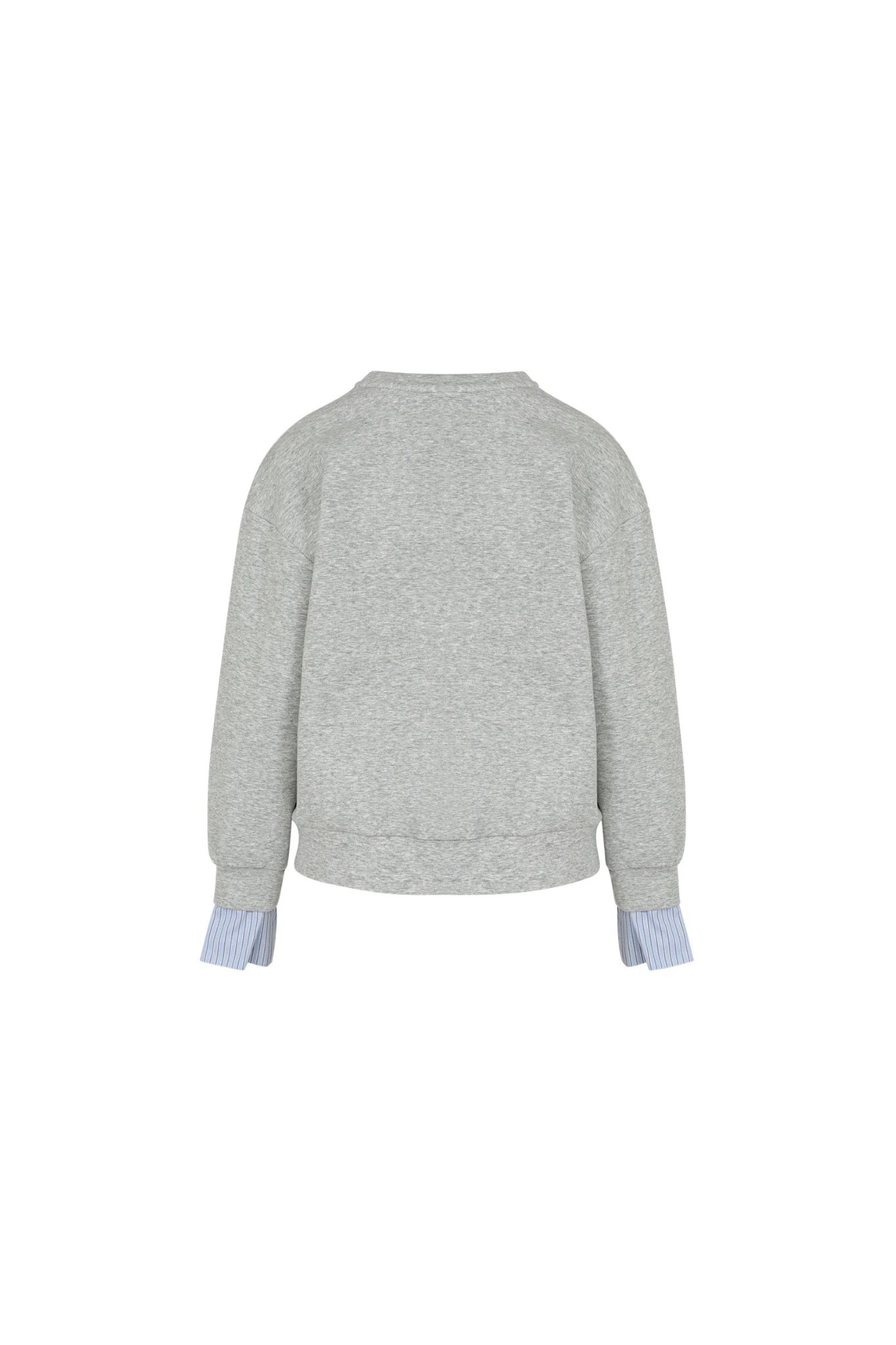 SWEATSHIRT WHIT SLEEVE DETAILS - GREY MELANGE