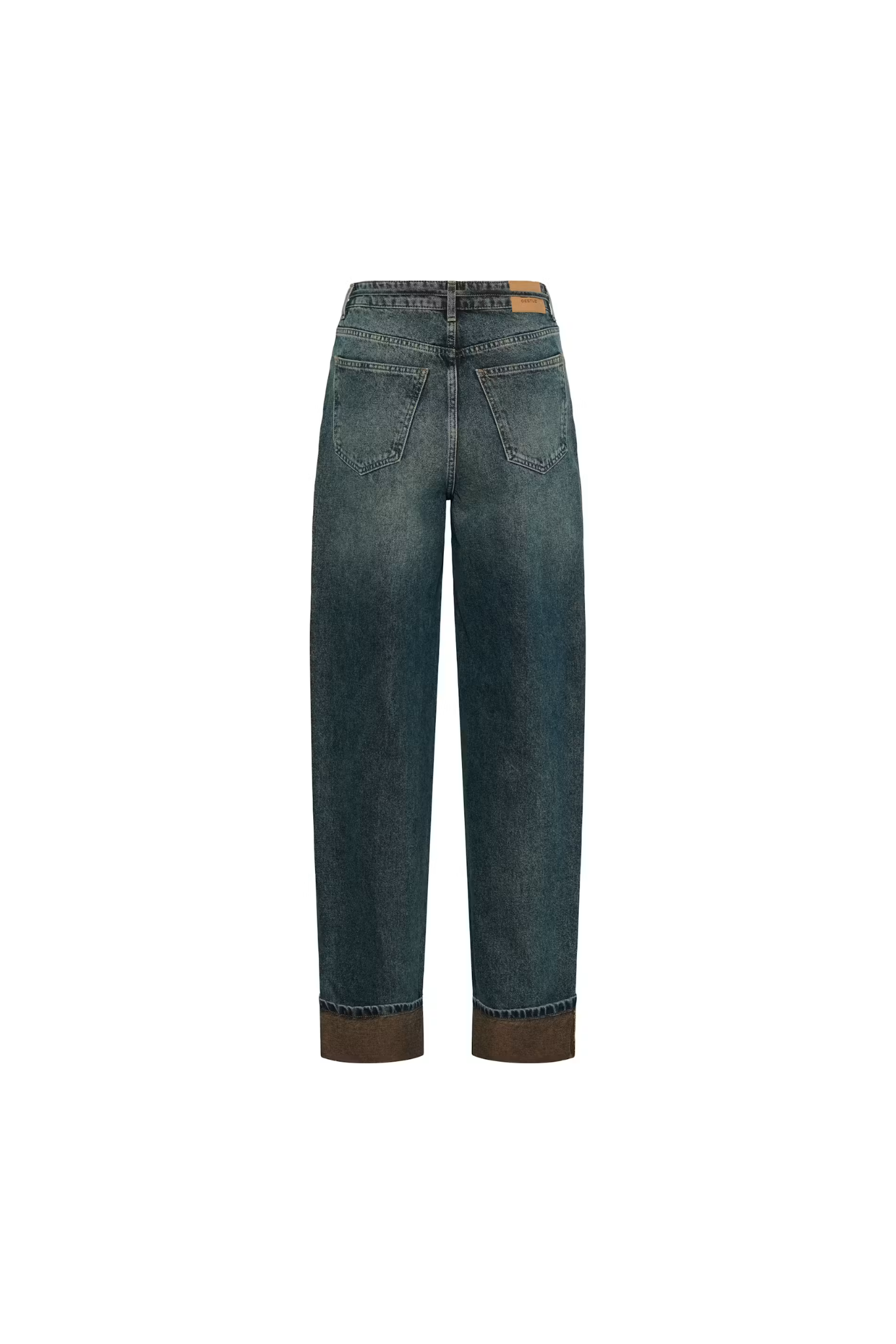 SUSARA HW BARREL JEANS - BLUE/GREEN WASH