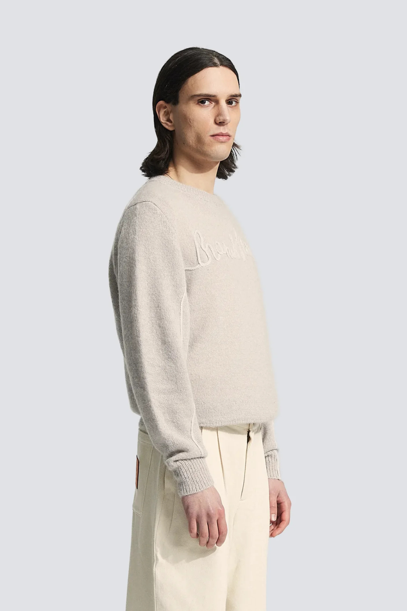 GARDEN HOSE KNIT CREWNECK - GREY MELANGE