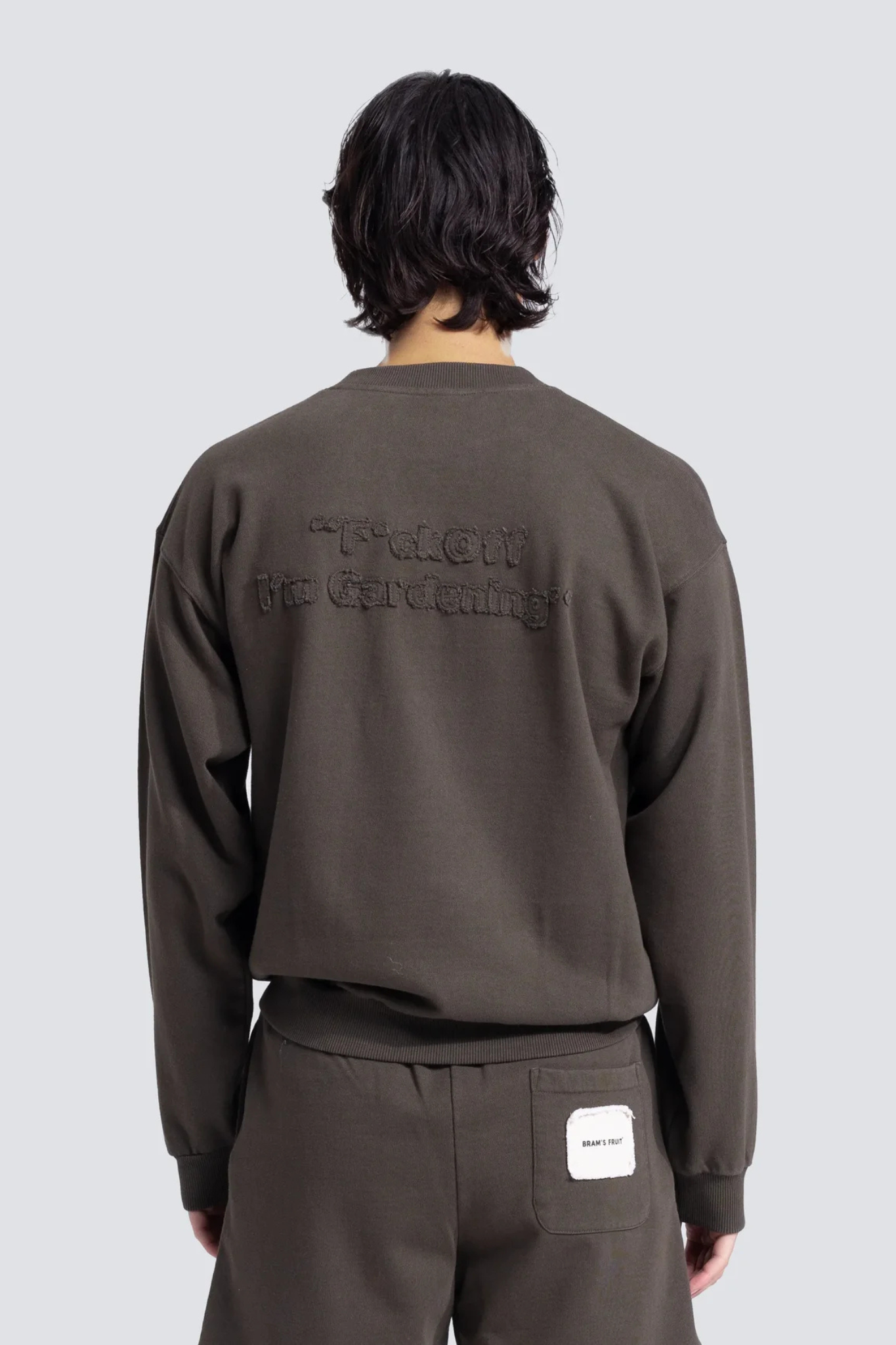 CUT & SEW "F*CK OFF I'M GARDENING" CREWNECK - WASHED CHARCOAL