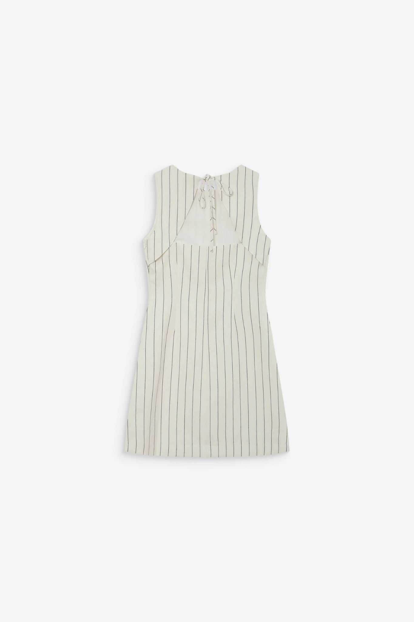 VEA STRIPED SHORT DRESS - WHITE