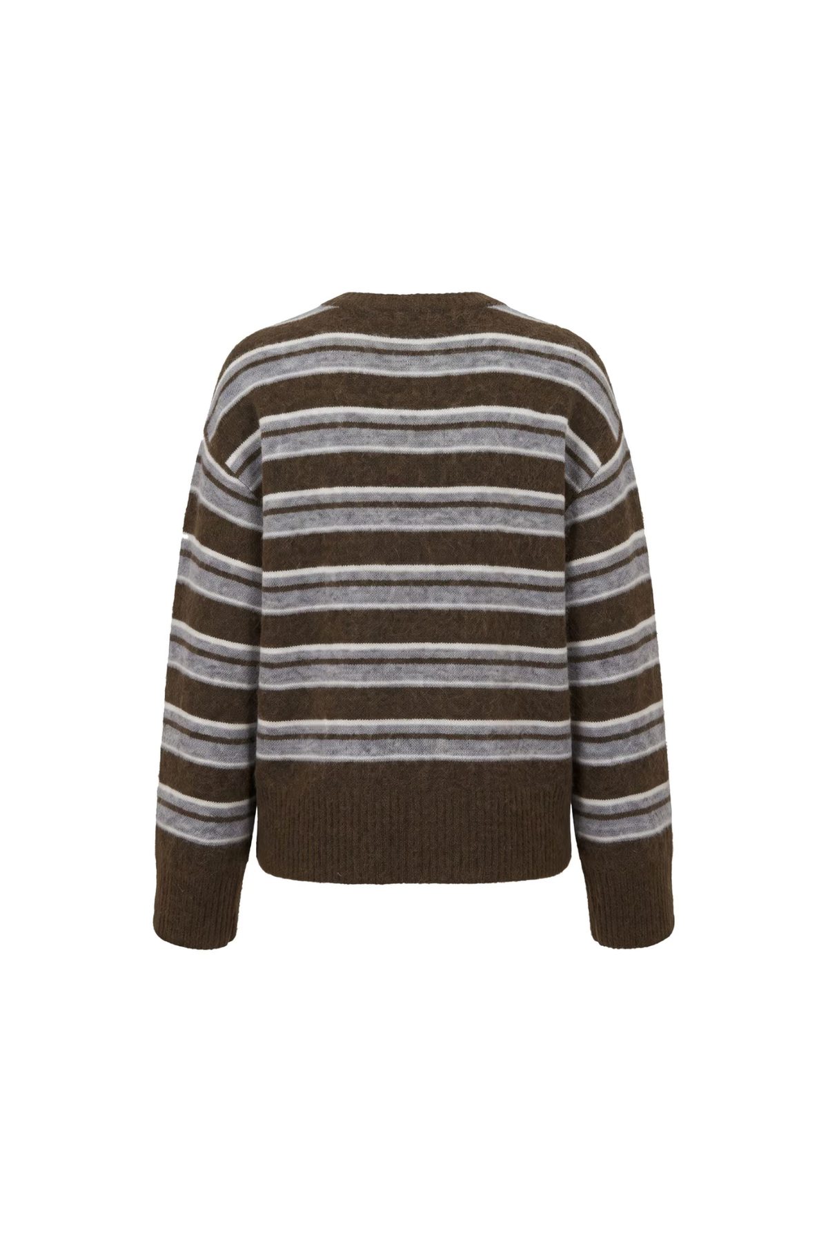 ADA LS SPLIT KNIT ST - OLIVE STRIPE