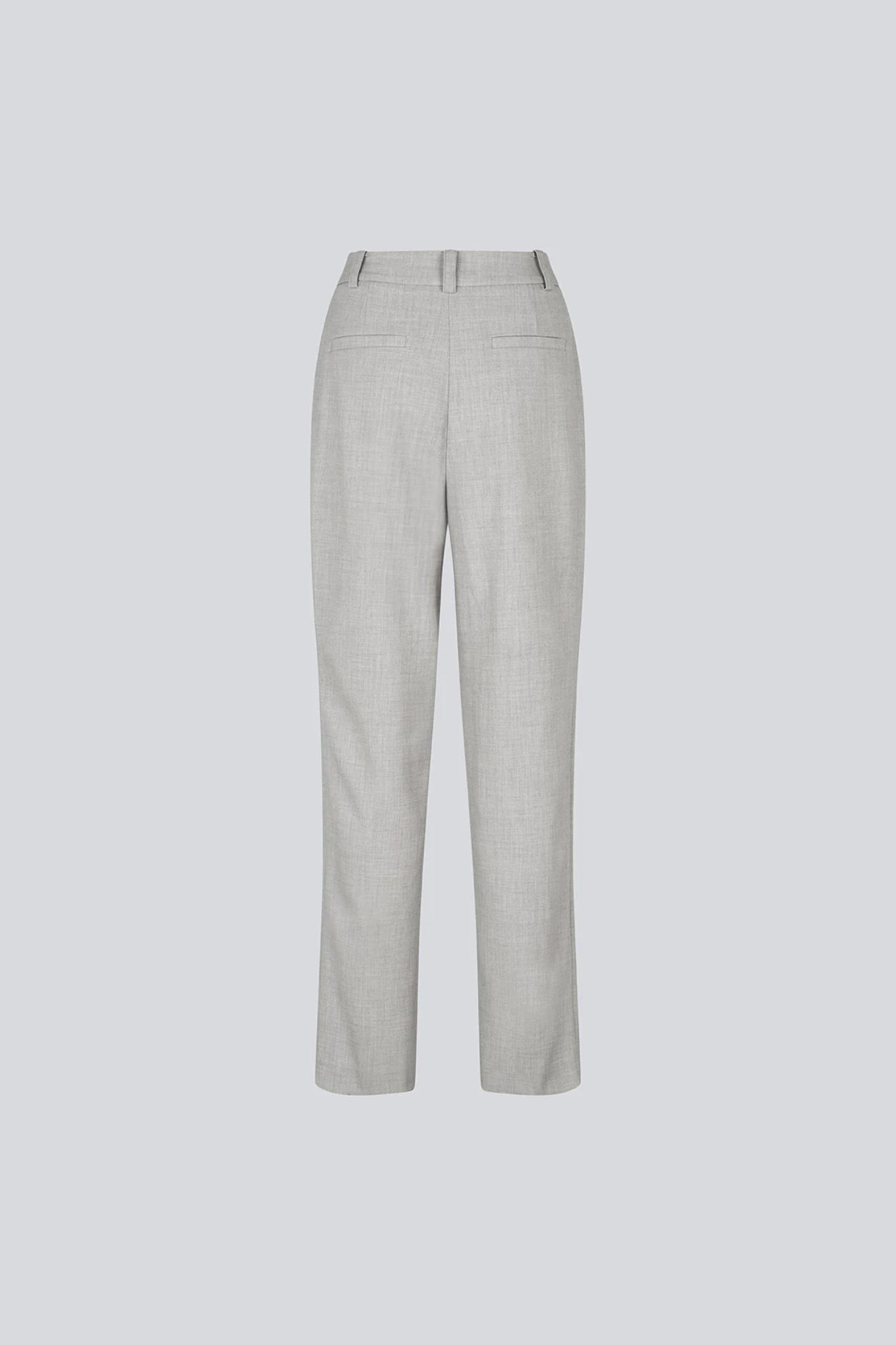 Modstrom heart pants in light grey melange. Back flatlay view