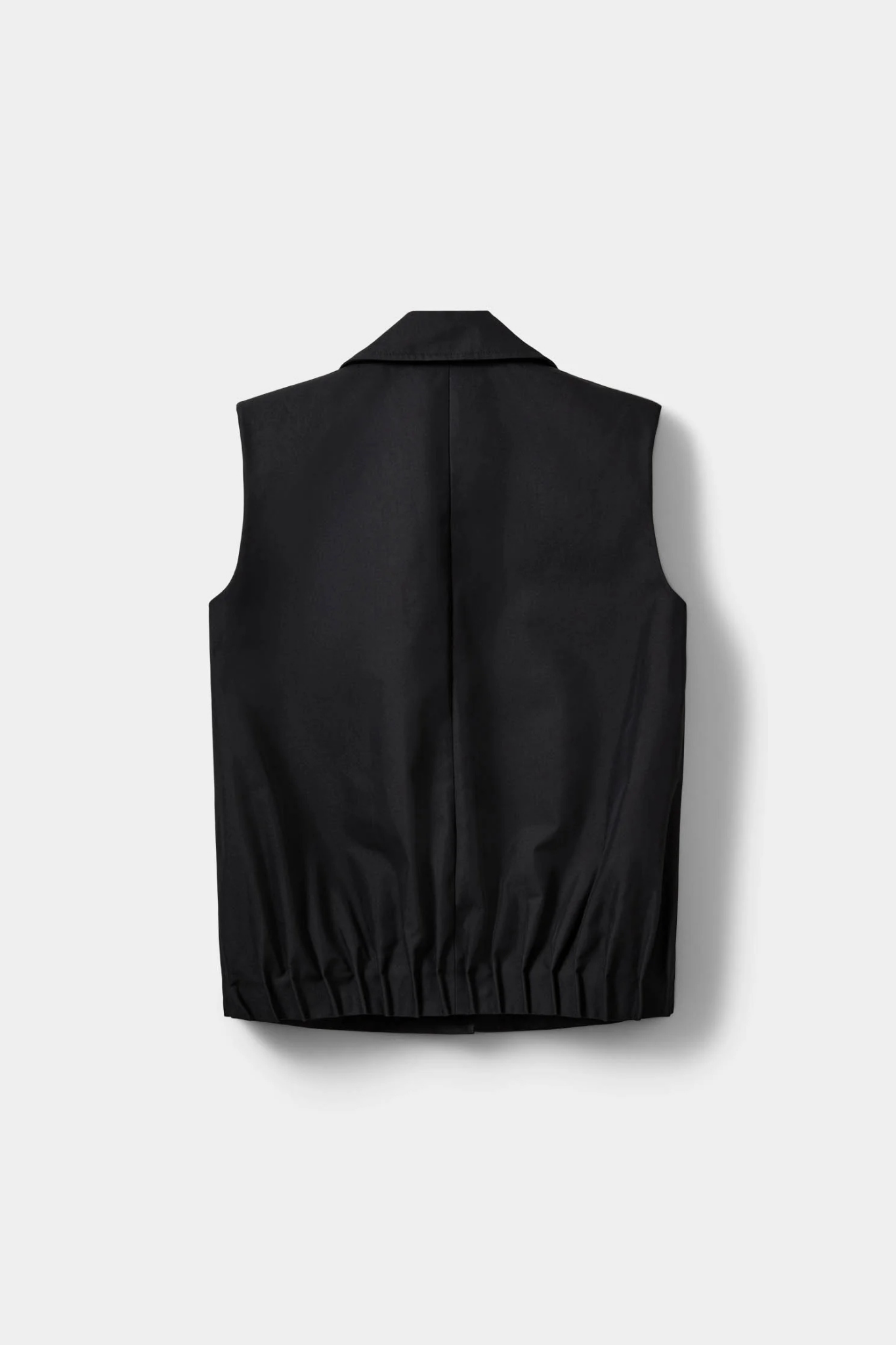 LANEA PLEATED HEM VEST - BLACK