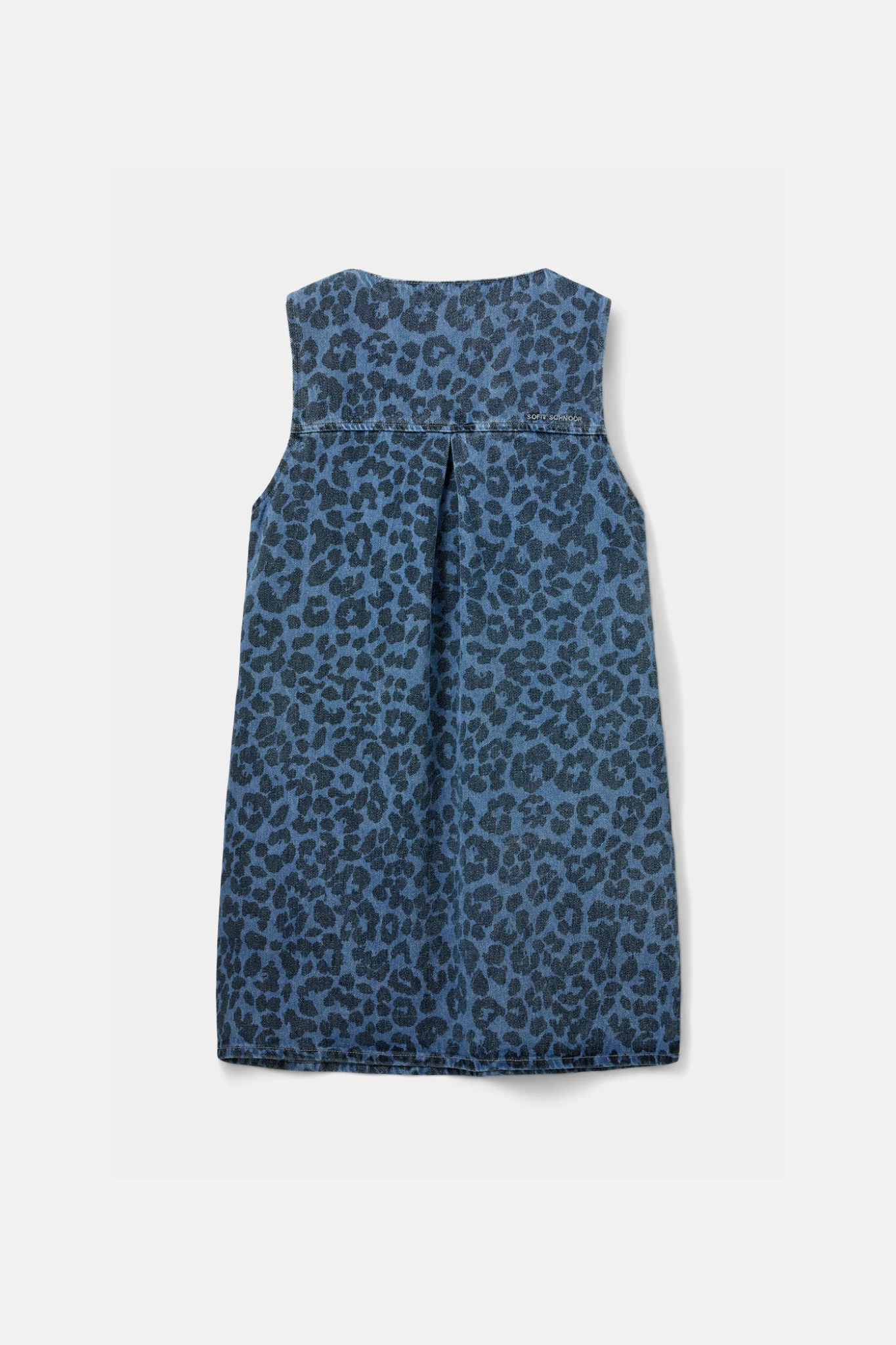 Sofie Schnoor ingrid dress in leopard denim blue. Back flatlay view