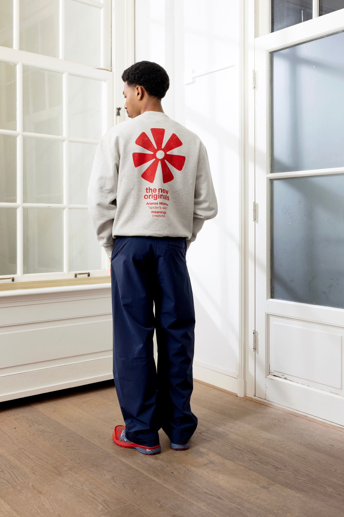 ADINKRA CREWNECK - LIGHT GREY MELANGE
