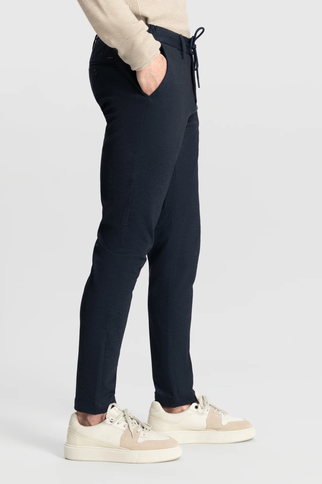 LANCASTER PATTERN SWEAT TAPERED JOGGER - NAVY