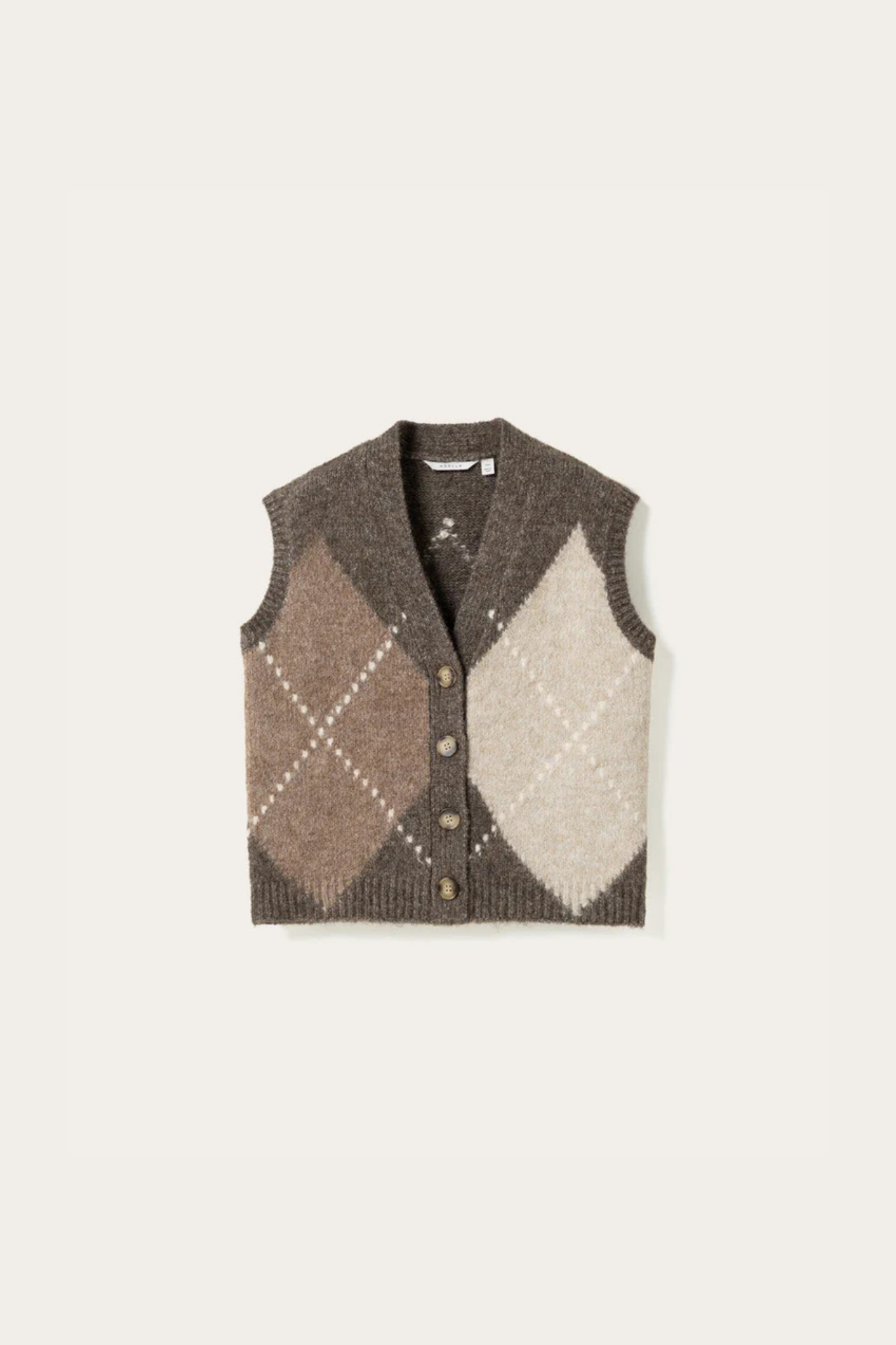 LAIANA KNIT VEST - ASH BROWN MIX